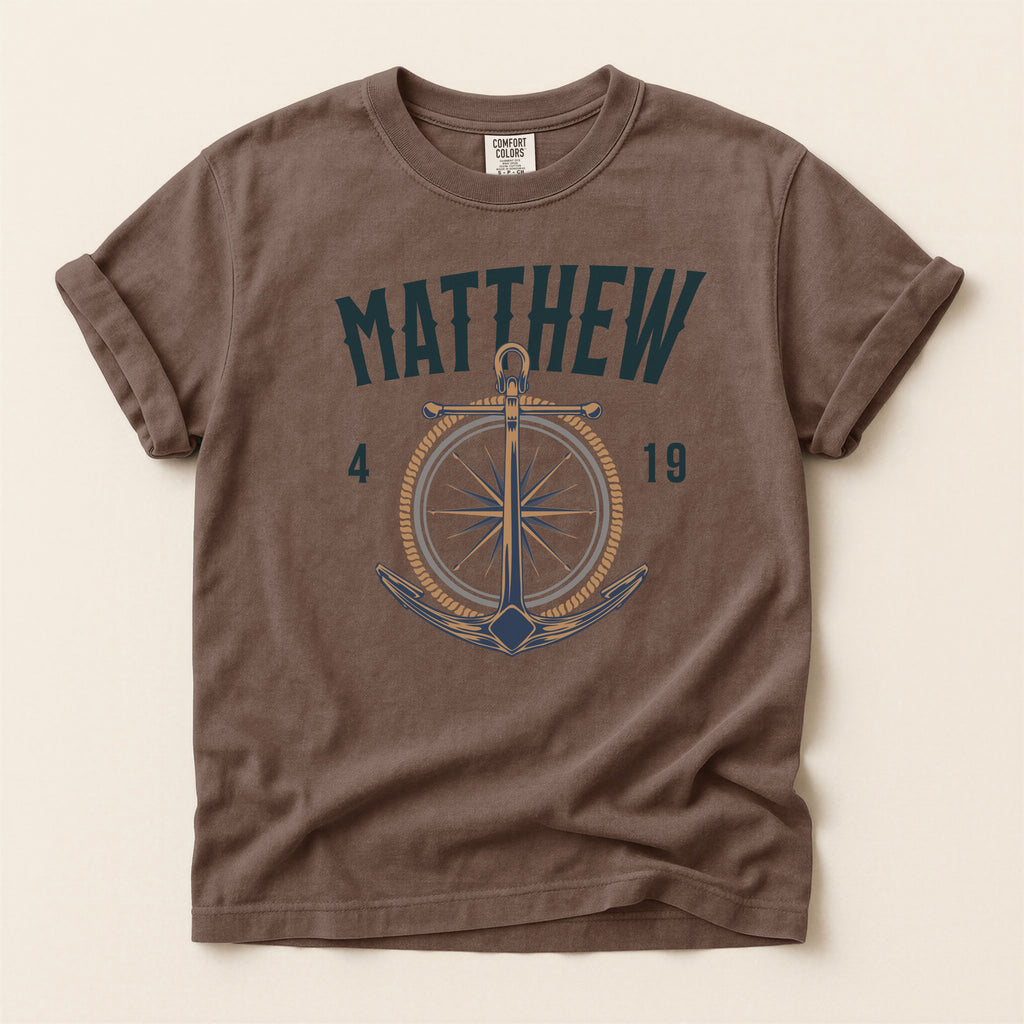 Fishers of Men T-Shirt — Men's Comfort Colors 1717 Nautical Christian Tee | Matthew 4:19