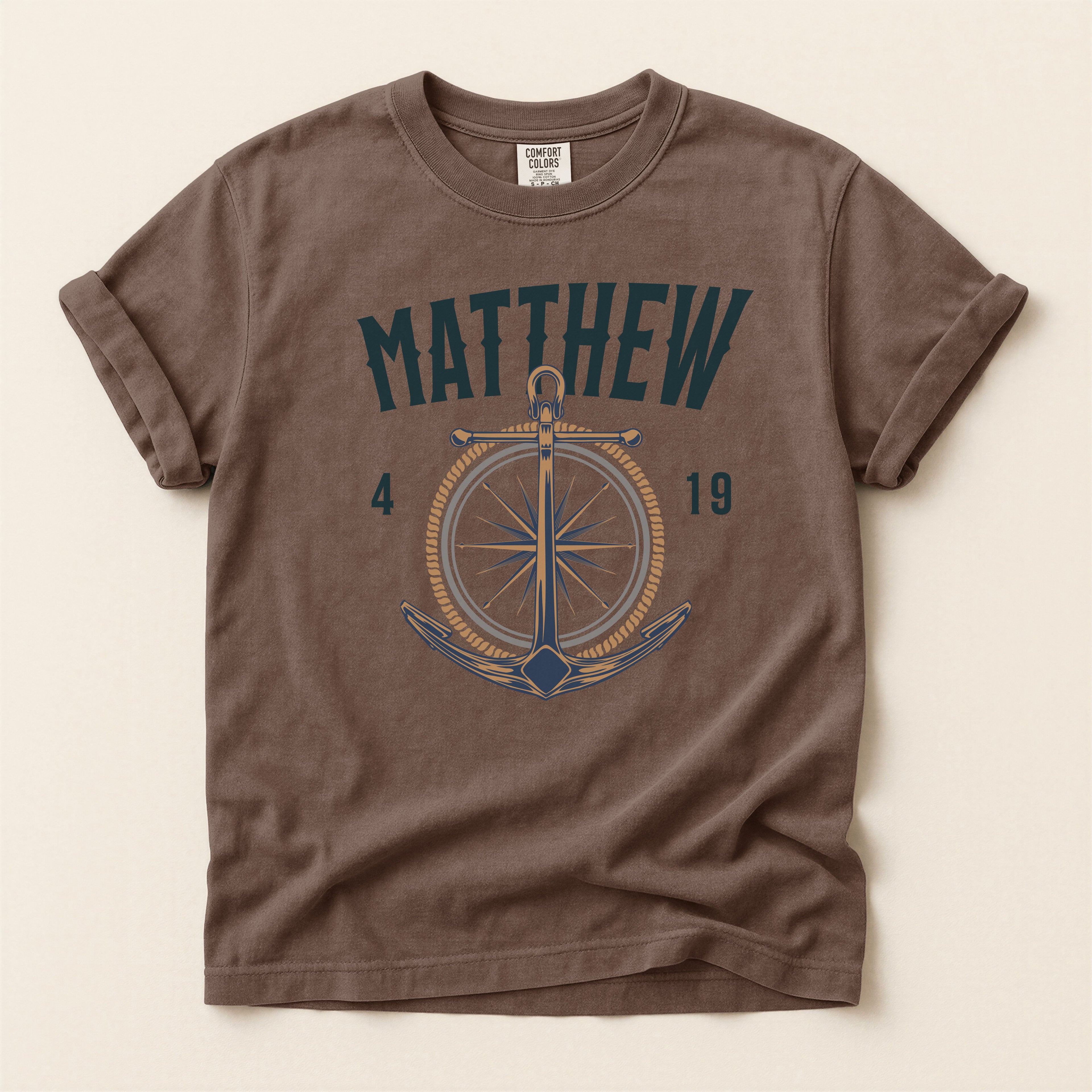 Fishers of Men T-Shirt — Men's Comfort Colors 1717 Nautical Christian Tee | Matthew 4:19