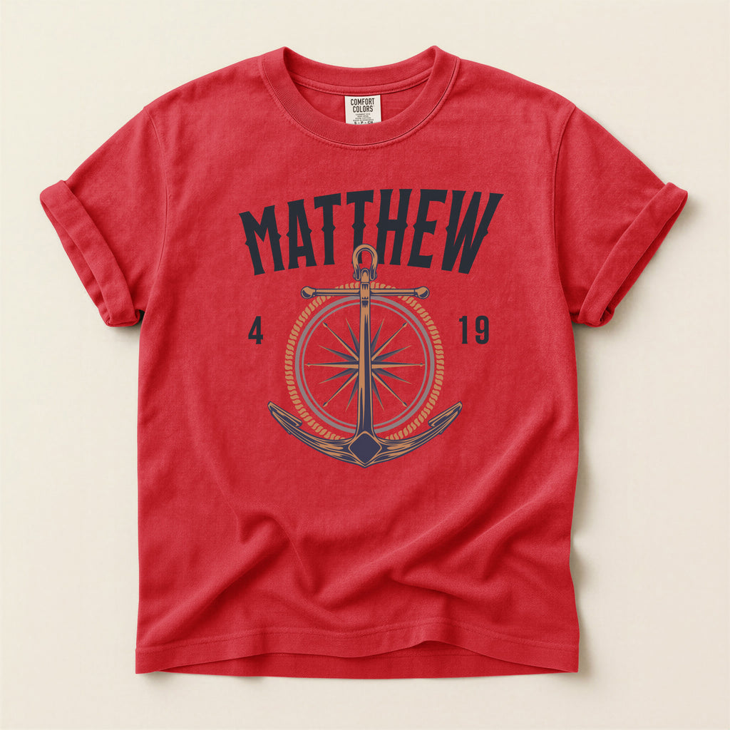 Fishers of Men T-Shirt — Men's Comfort Colors 1717 Nautical Christian Tee | Matthew 4:19
