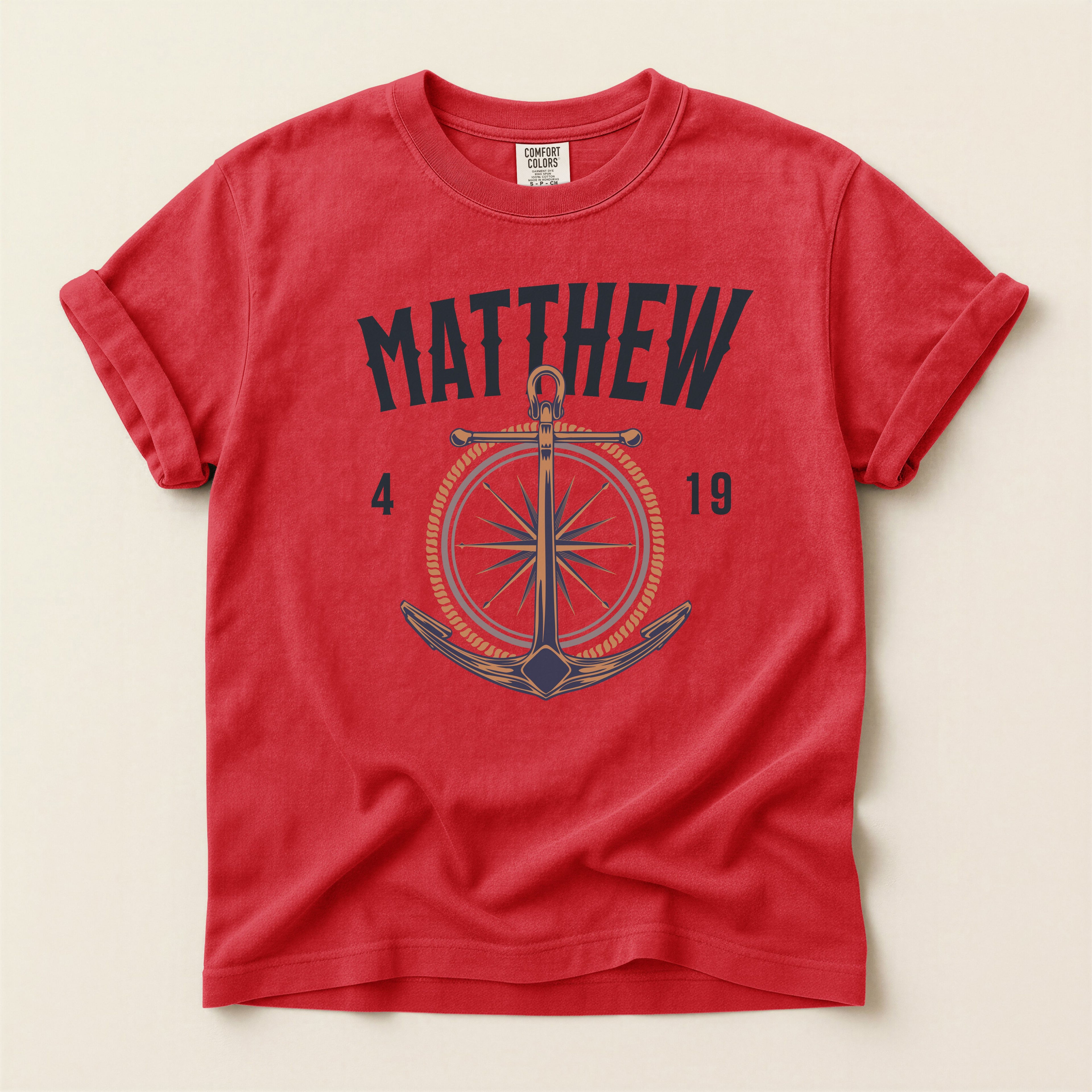 Fishers of Men T-Shirt — Men's Comfort Colors 1717 Nautical Christian Tee | Matthew 4:19