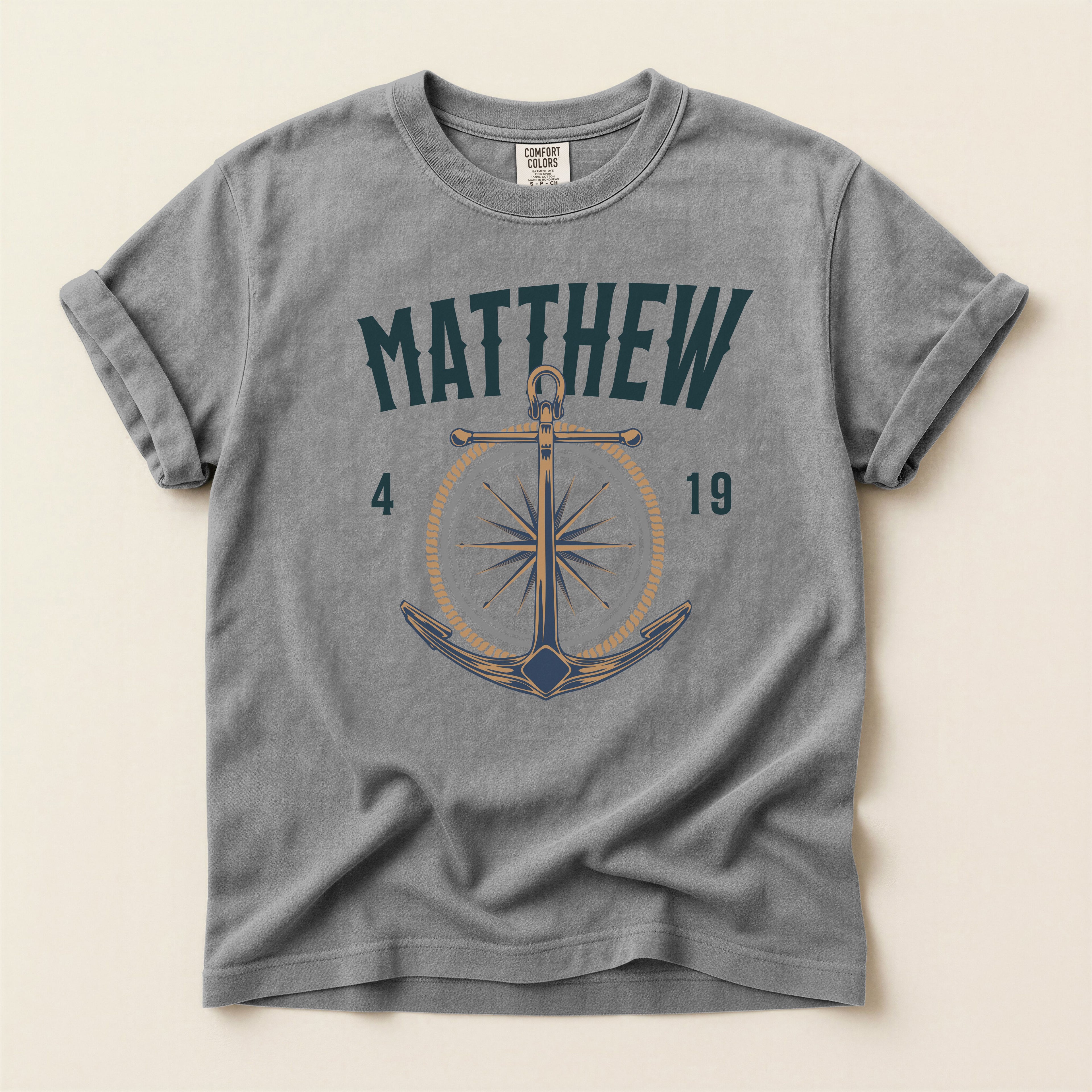 Fishers of Men T-Shirt — Men's Comfort Colors 1717 Nautical Christian Tee | Matthew 4:19