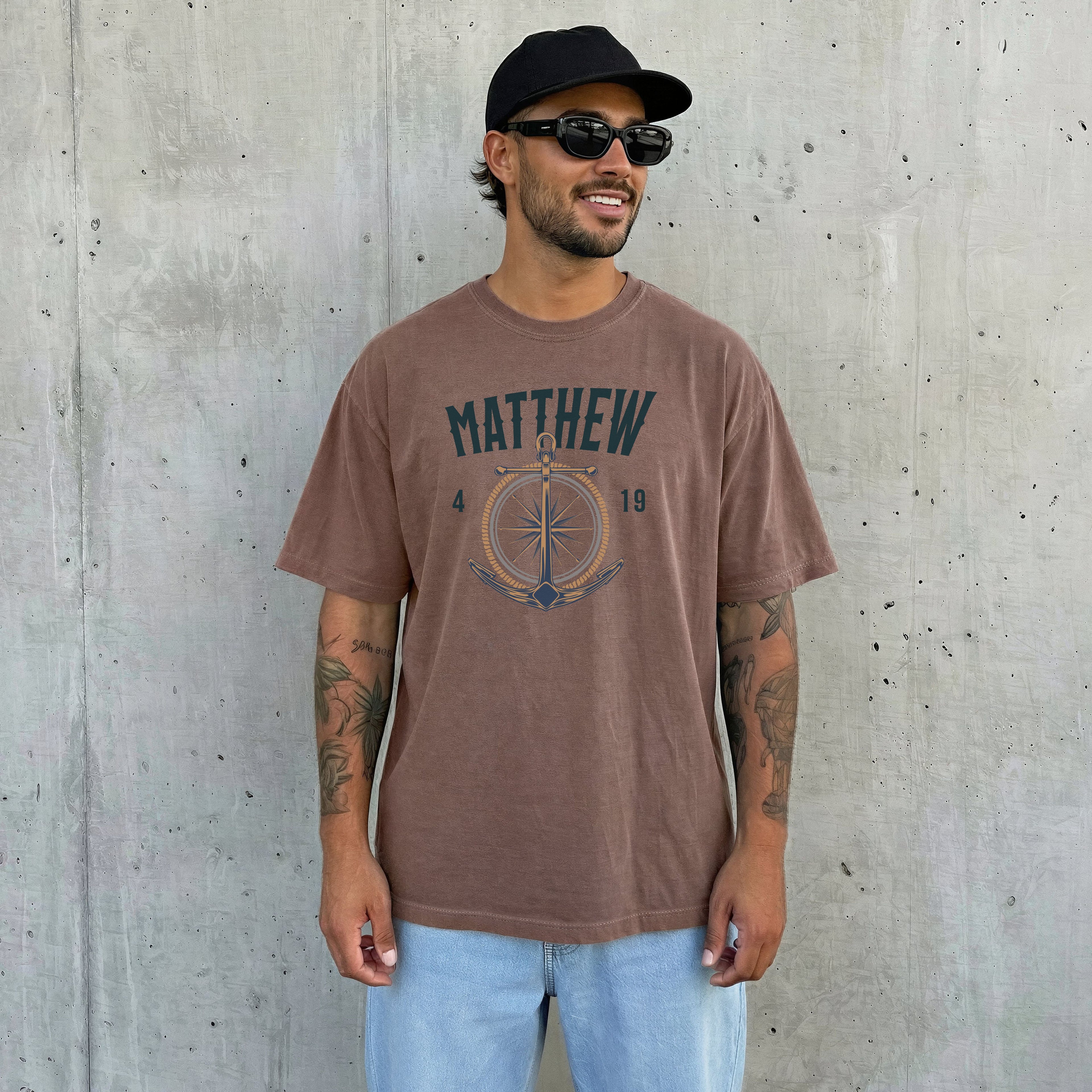 Fishers of Men T-Shirt — Men's Comfort Colors 1717 Nautical Christian Tee | Matthew 4:19