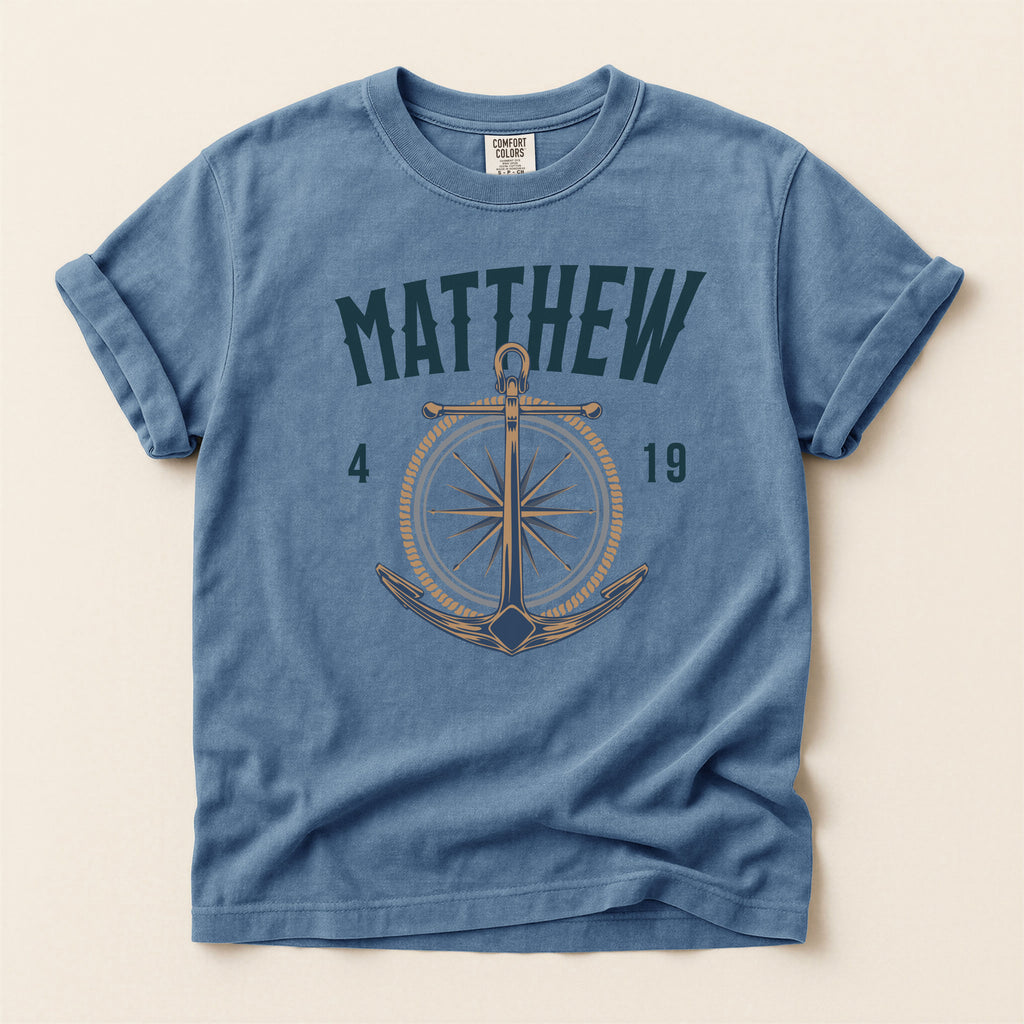 Fishers of Men T-Shirt — Men's Comfort Colors 1717 Nautical Christian Tee | Matthew 4:19