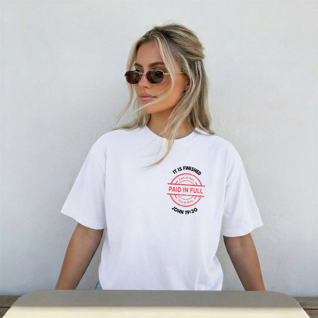 Jesus Saved My Life T-Shirt — Comfort Colors 1717 Paid In Full Christian Tee | John 19:30