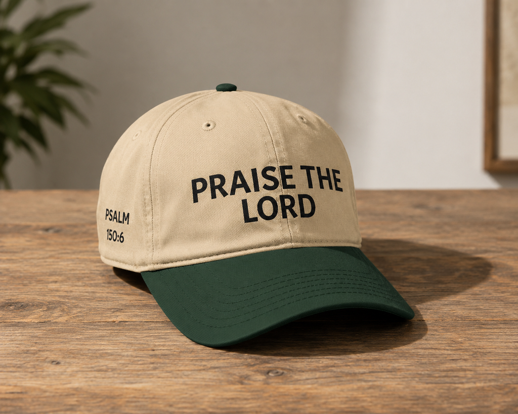 Praise the Lord Hat — Psalm 150:6 Embroidered Two-Tone Dad Cap