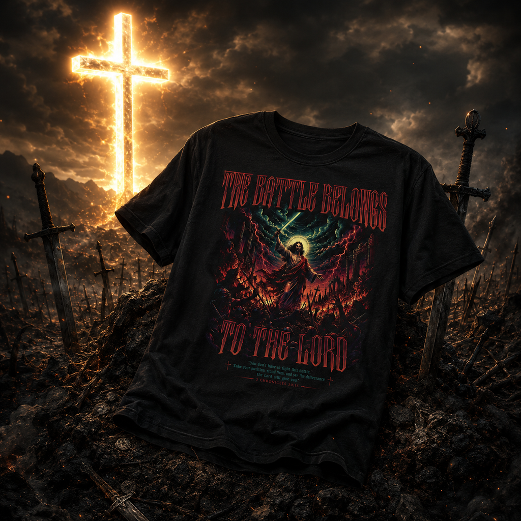 The Battle Belongs to the Lord Tee — 2 Chronicles 20:15 Spiritual Warfare T-Shirt
