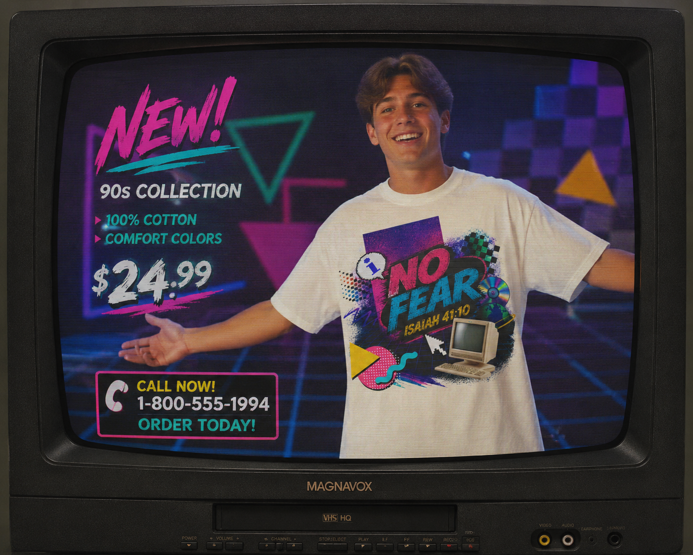 No Fear Tee — Retro 90s Isaiah 41:10 Comfort Colors T-Shirt