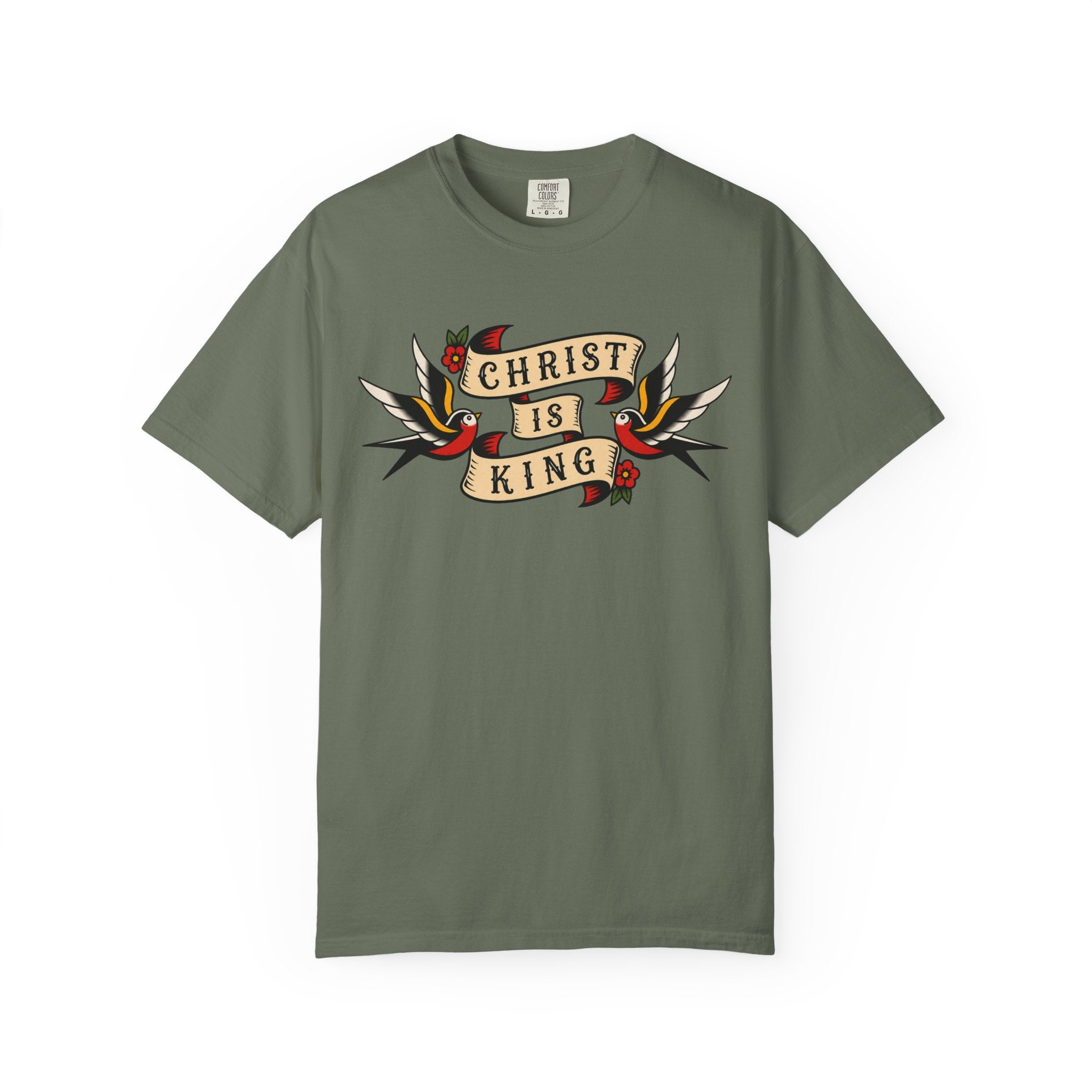 Christ Is King Tee — Traditional Tattoo Front & Back Shirt