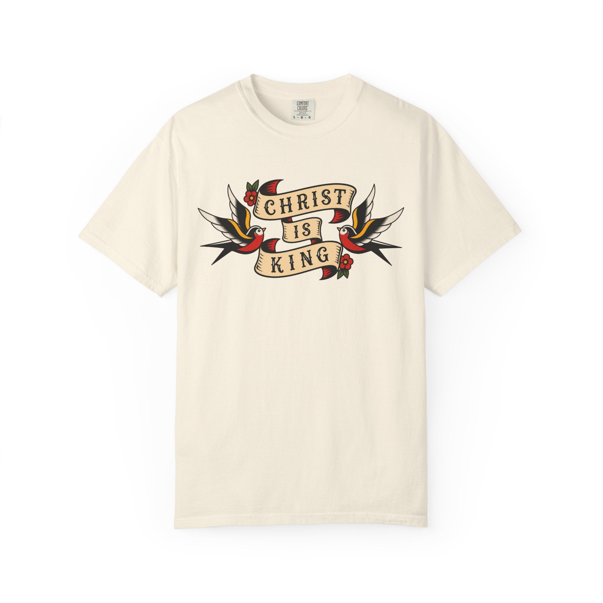 Christ Is King Tee — Traditional Tattoo Front & Back Shirt