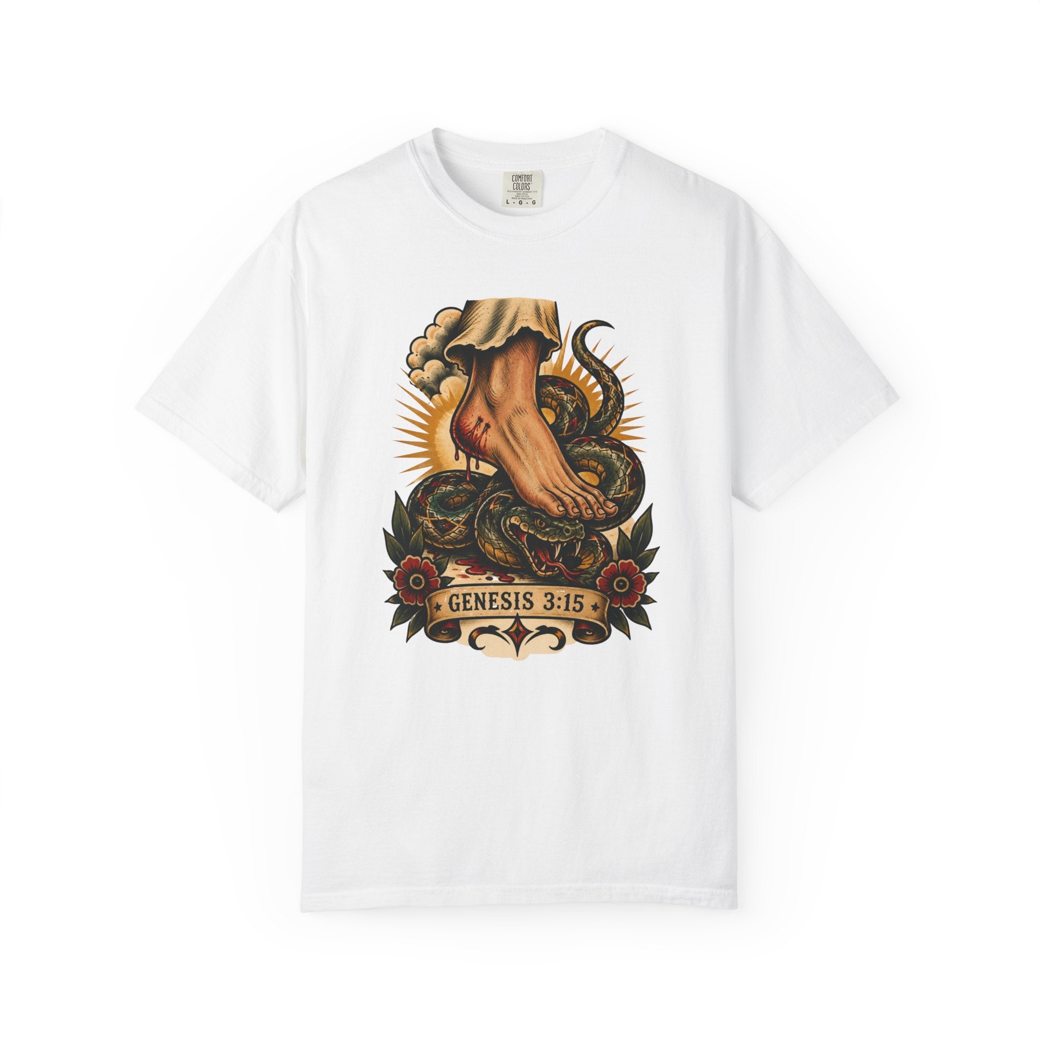 Protoevangelium Genesis 3:15 Tee — Crushed Serpent Comfort Colors T-Shirt