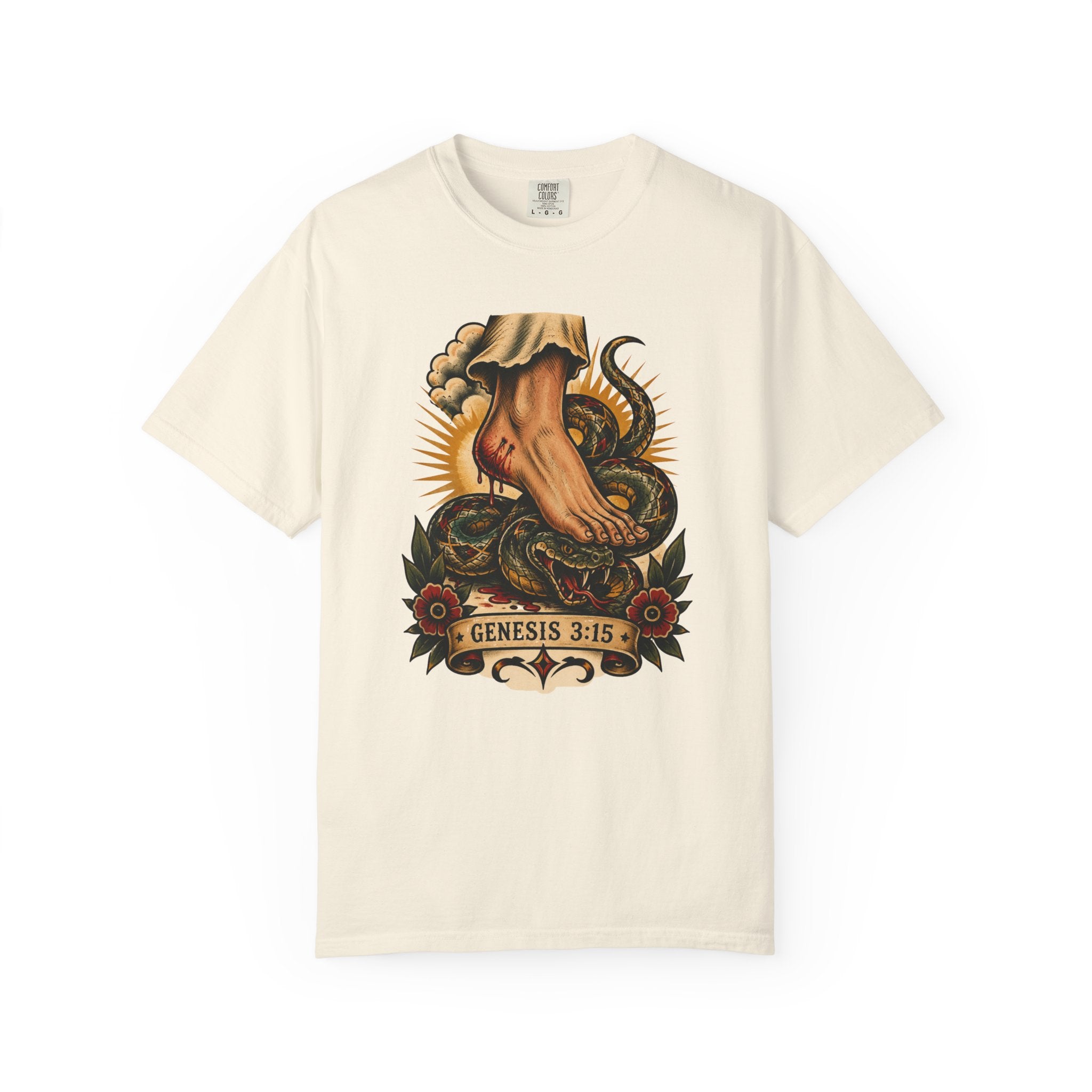 Protoevangelium Genesis 3:15 Tee — Crushed Serpent Comfort Colors T-Shirt
