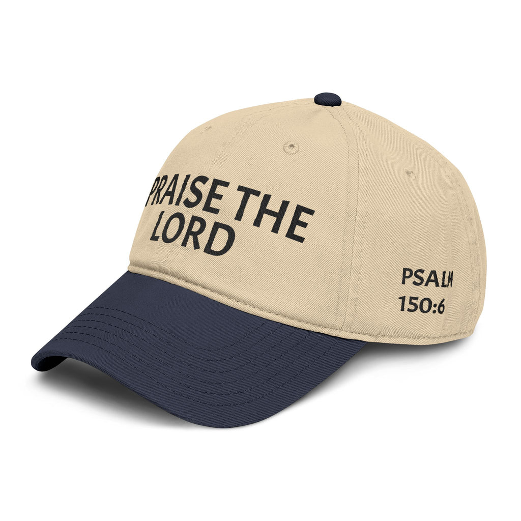 Praise the Lord Hat — Psalm 150:6 Embroidered Two-Tone Dad Cap