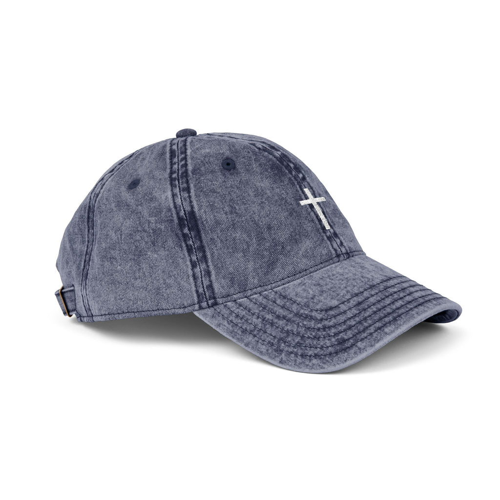 Vintage Cross Dad Hat — Women's Christian Embroidered Cap | Washed Faith Hat