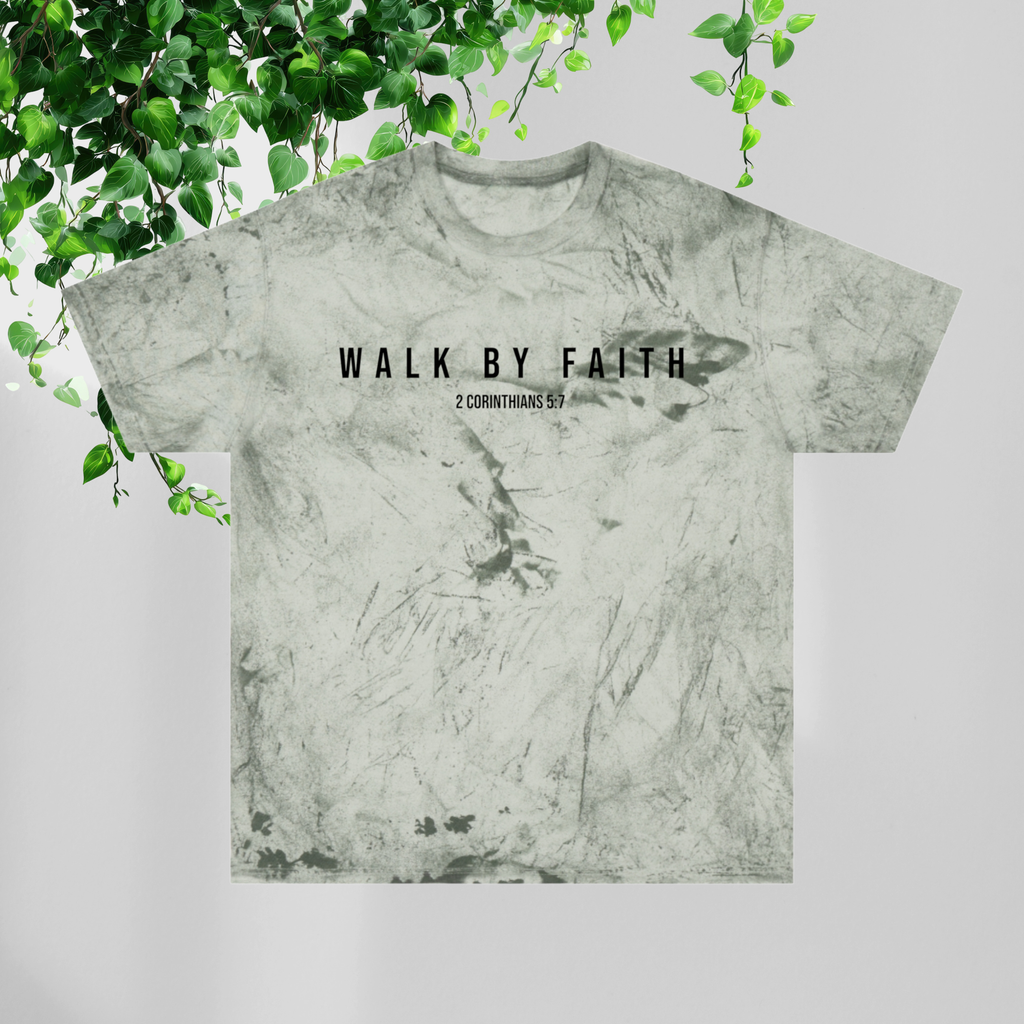 Walk By Faith Color Blast T-Shirt — Women's Tie-Dye Christian Tee | 2 Corinthians 5:7