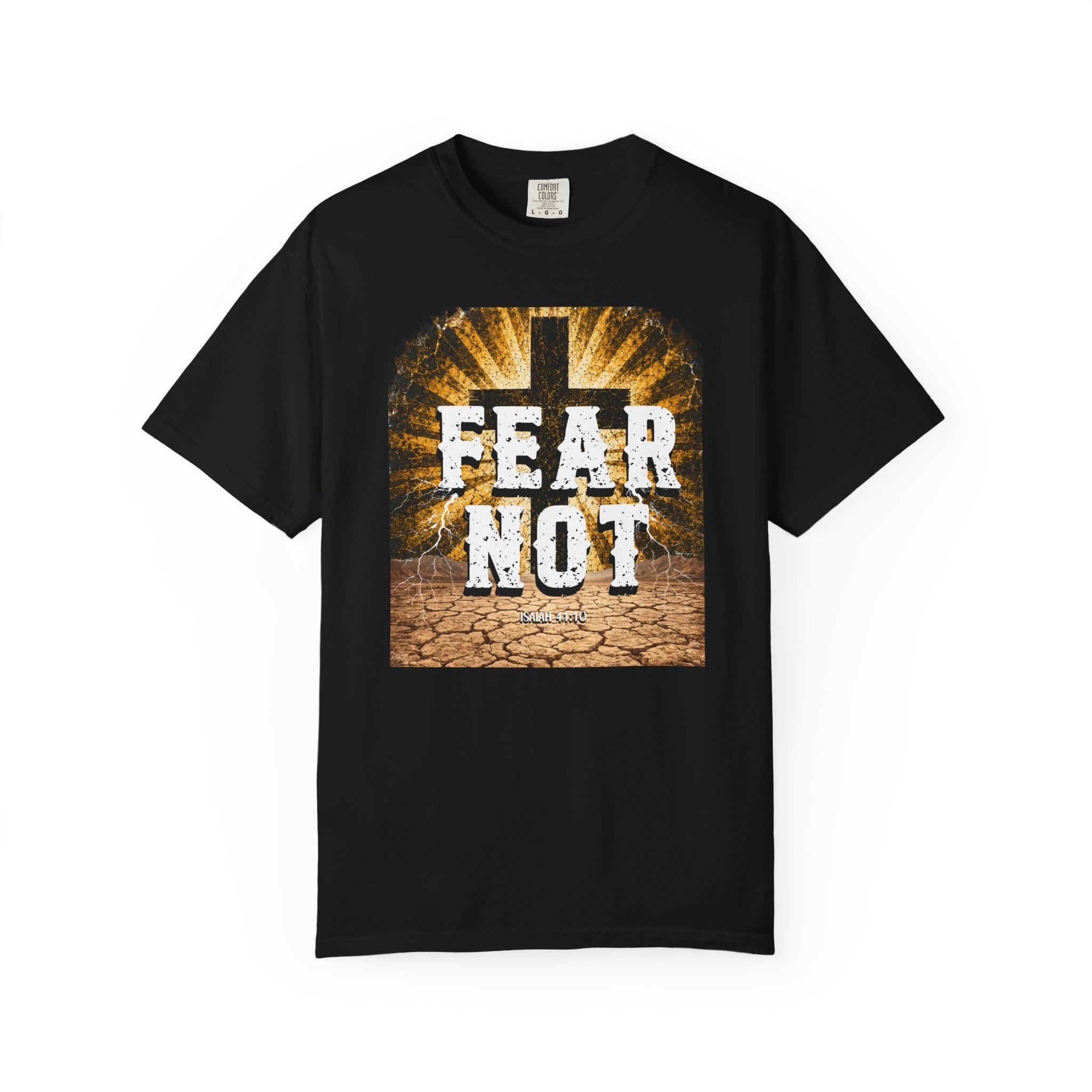 Fear Not Tee — Isaiah 41:10 Distressed Cross Comfort Colors T-Shirt