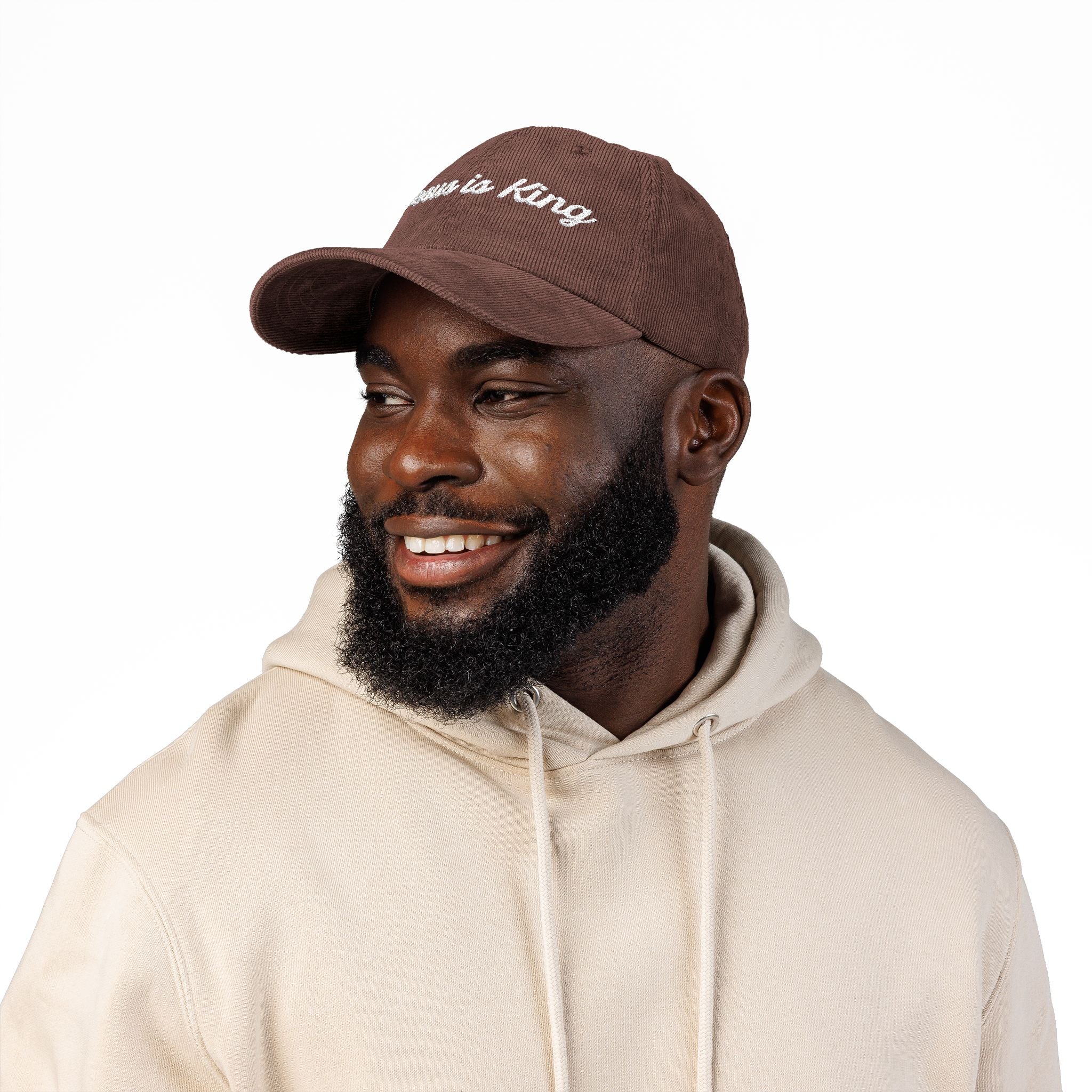 Jesus is King Hat — Vintage Corduroy Christian Cap | Embroidered Script Faith Hat