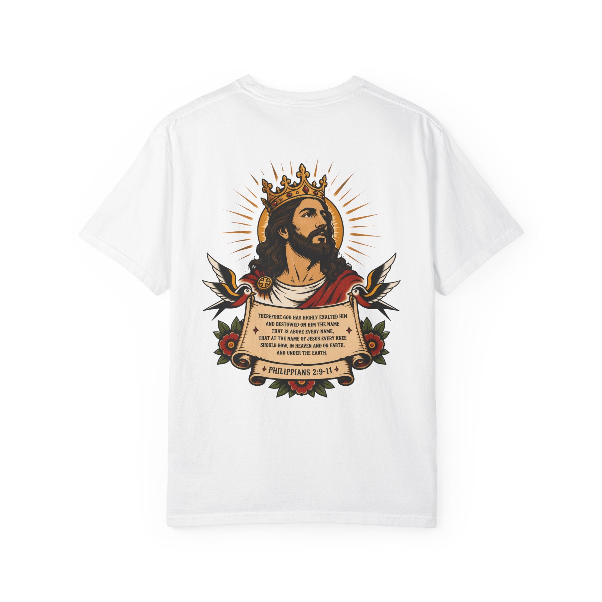 Christ Is King Tee — Traditional Tattoo Front & Back Shirt