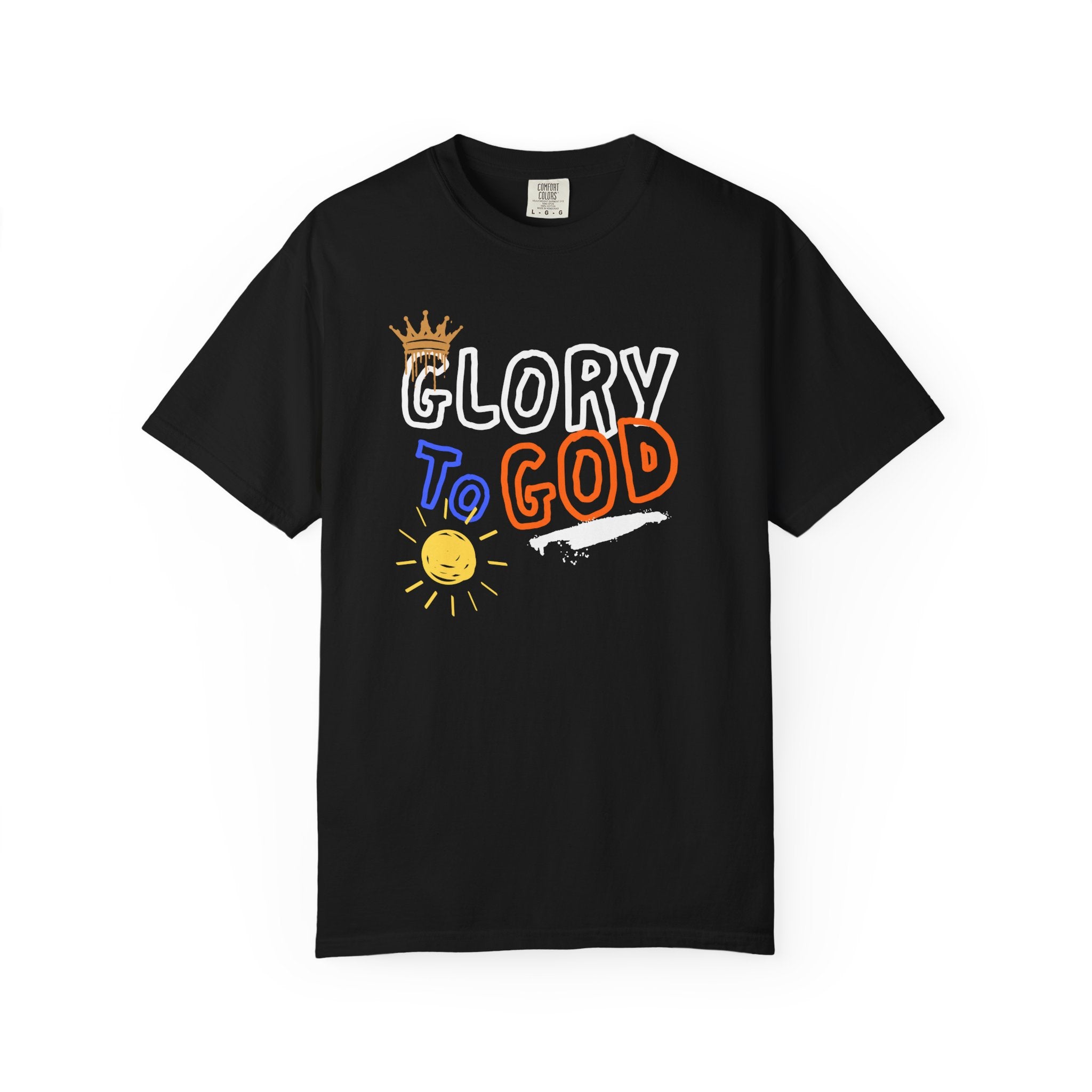 Glory to God T-Shirt — Comfort Colors 1717 Graffiti Christian Tee for Men | Romans 11:36