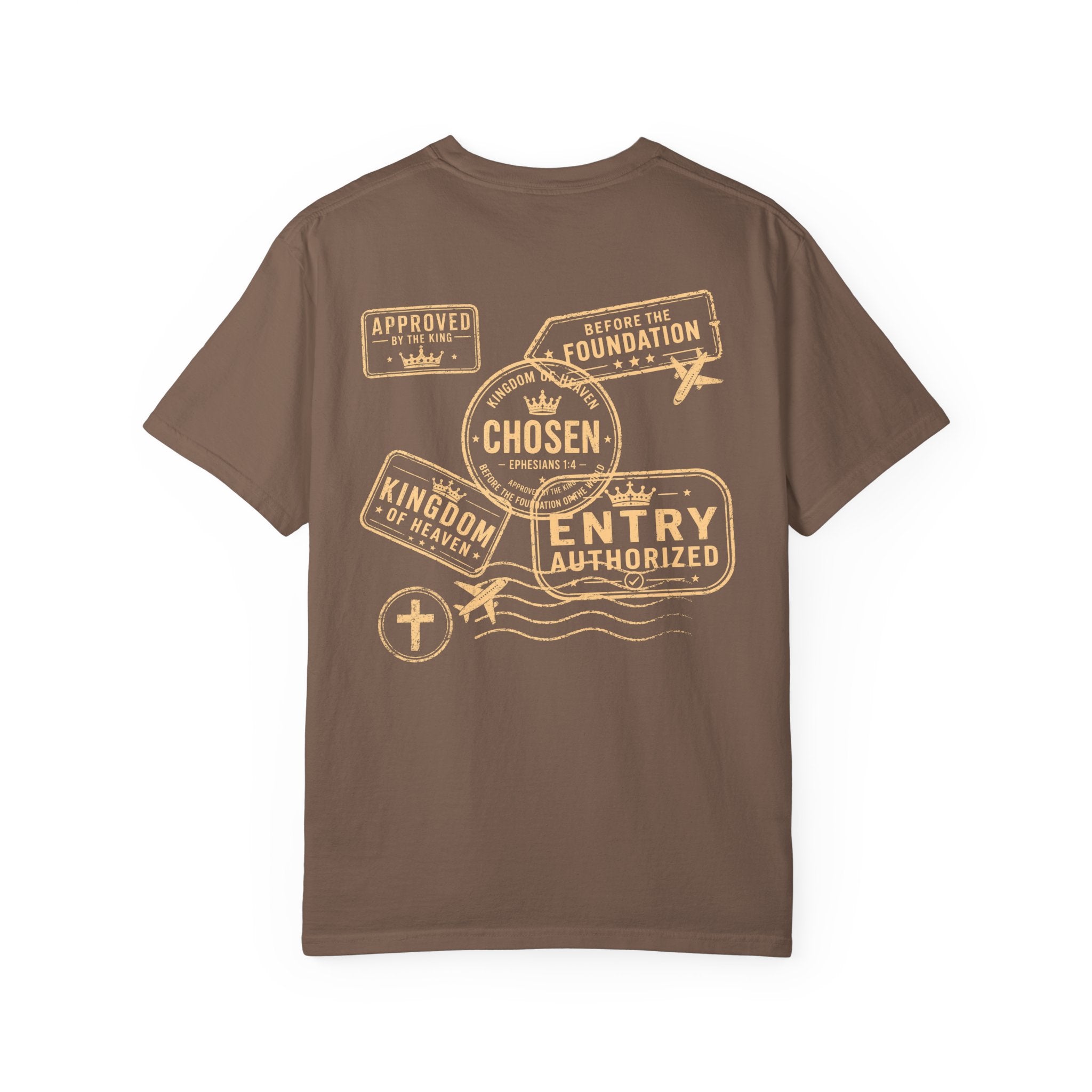 Chosen Tee — Ephesians 1:4 Kingdom of Heaven Passport Stamp Comfort Colors T-Shirt