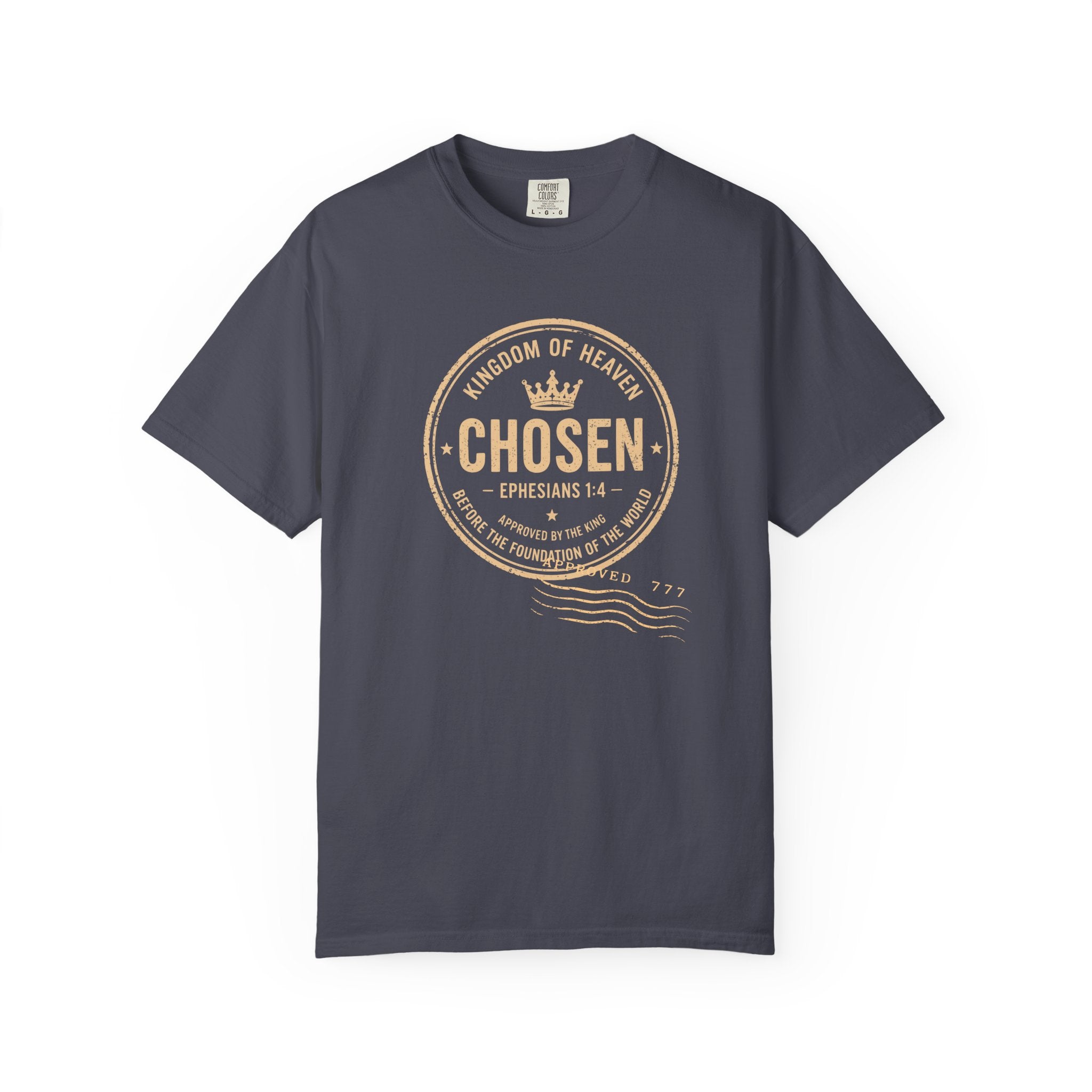 Chosen Tee — Ephesians 1:4 Kingdom of Heaven Passport Stamp Comfort Colors T-Shirt