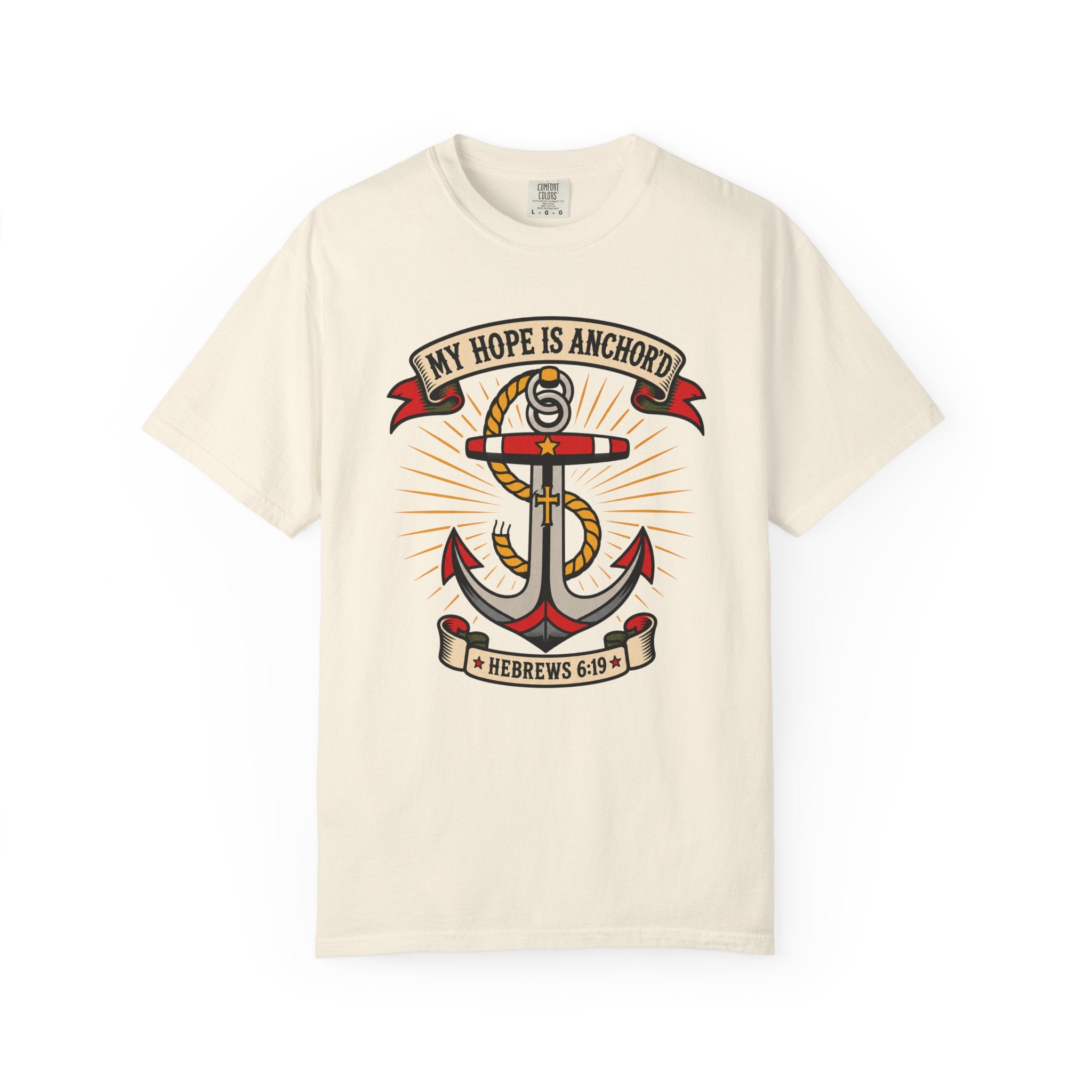 My Hope Is Anchored Anchor T-Shirt – Hebrews 6:19 Christian Nautical Tee