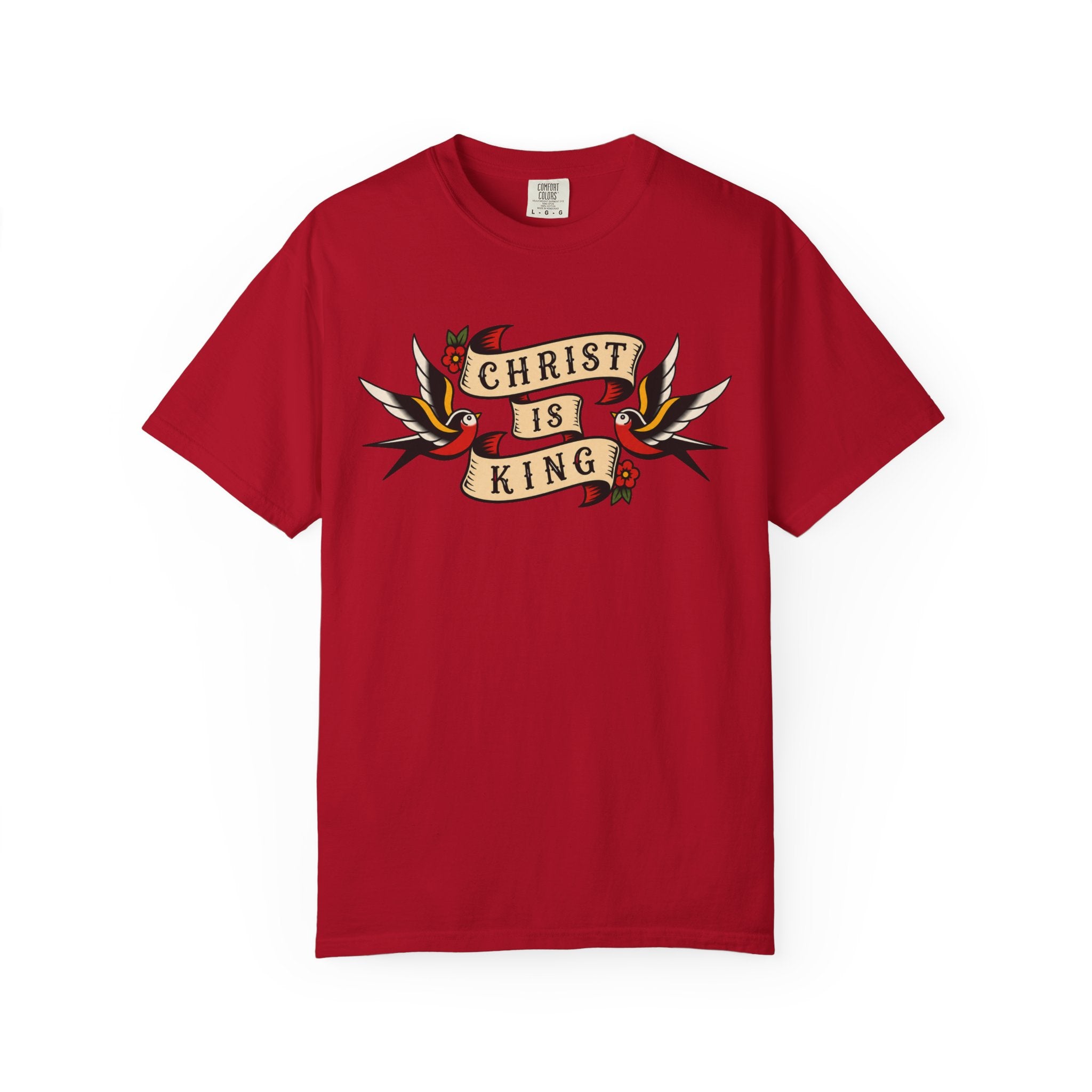 Christ Is King Tee — Traditional Tattoo Front & Back Shirt