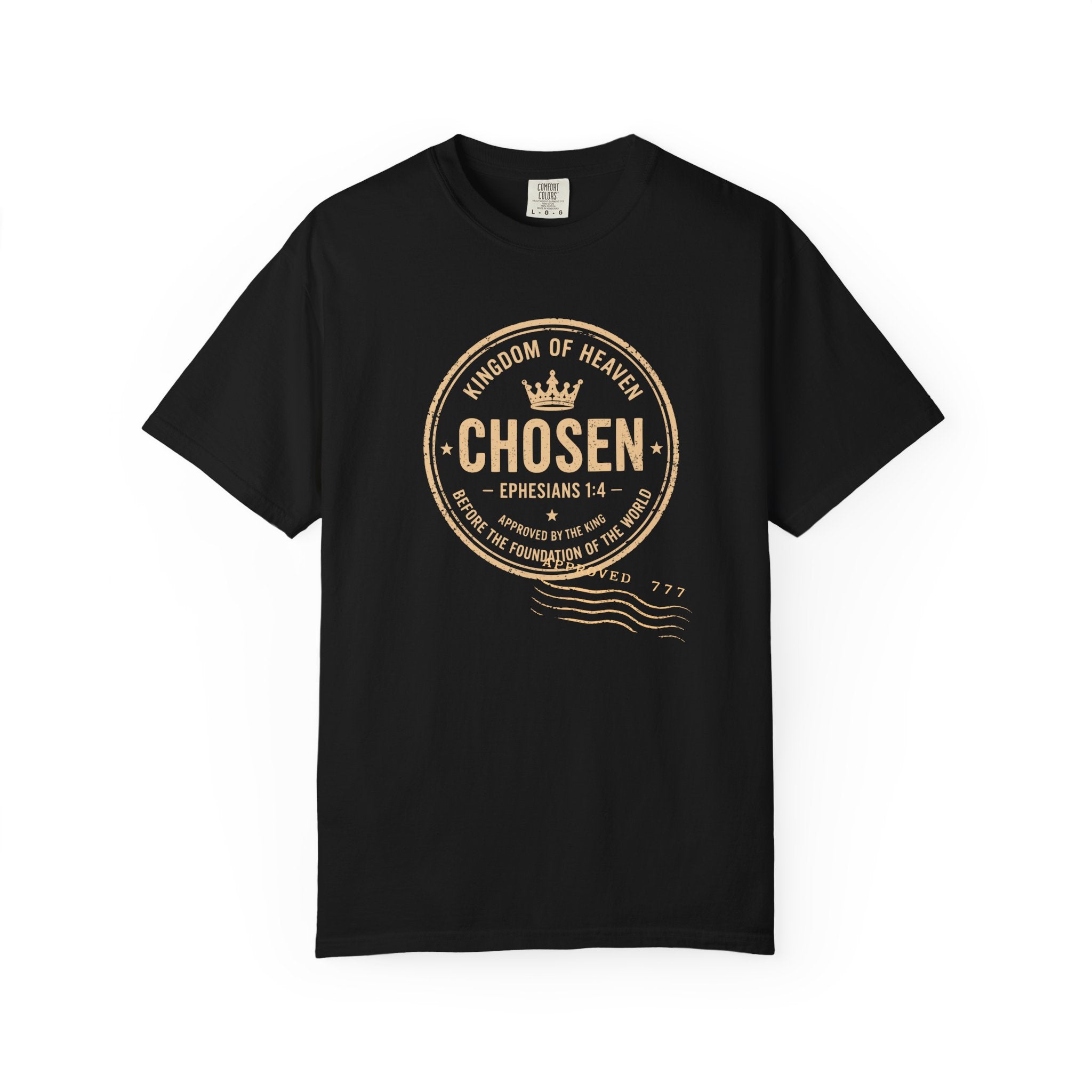 Chosen Tee — Ephesians 1:4 Kingdom of Heaven Passport Stamp Comfort Colors T-Shirt