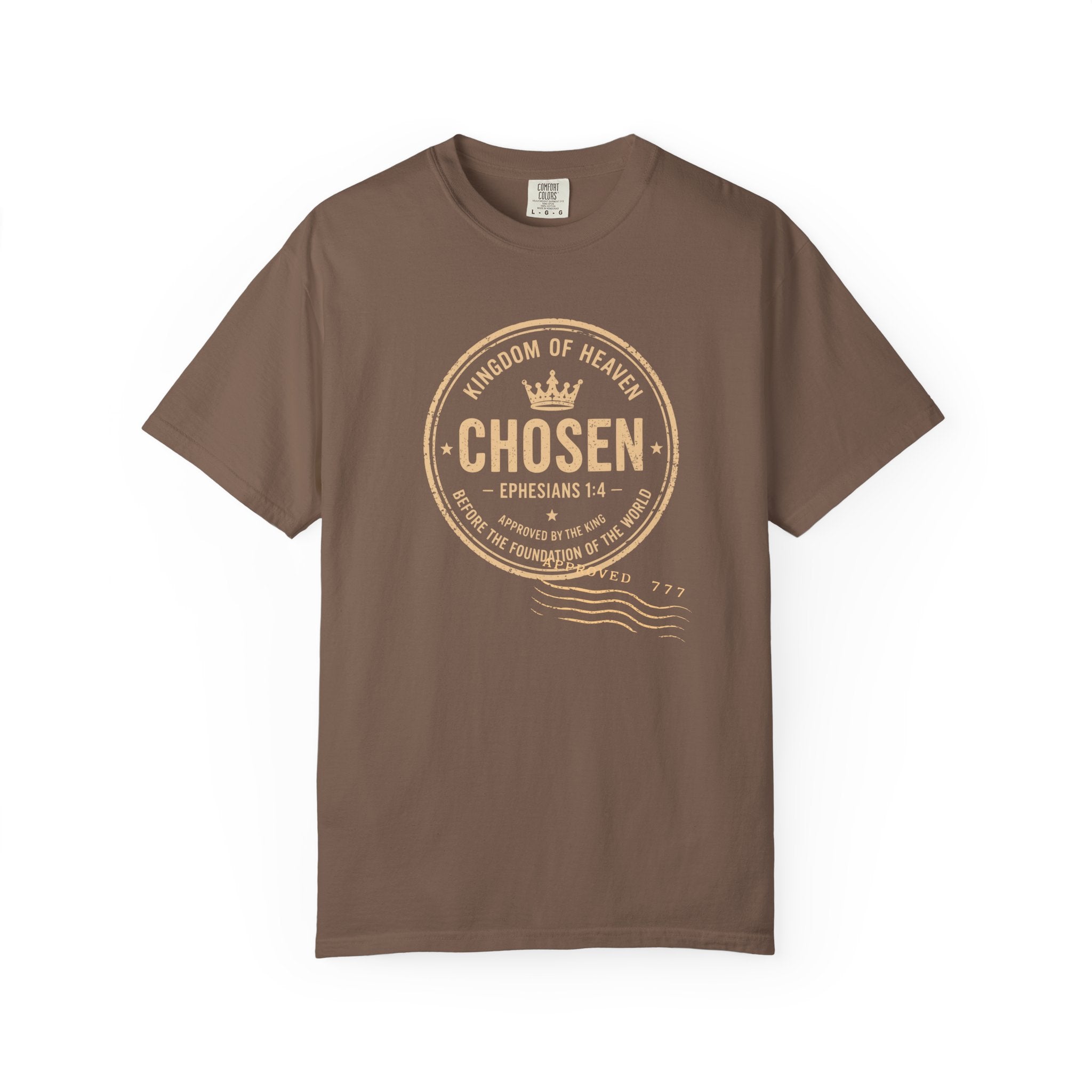 Chosen Tee — Ephesians 1:4 Kingdom of Heaven Passport Stamp Comfort Colors T-Shirt