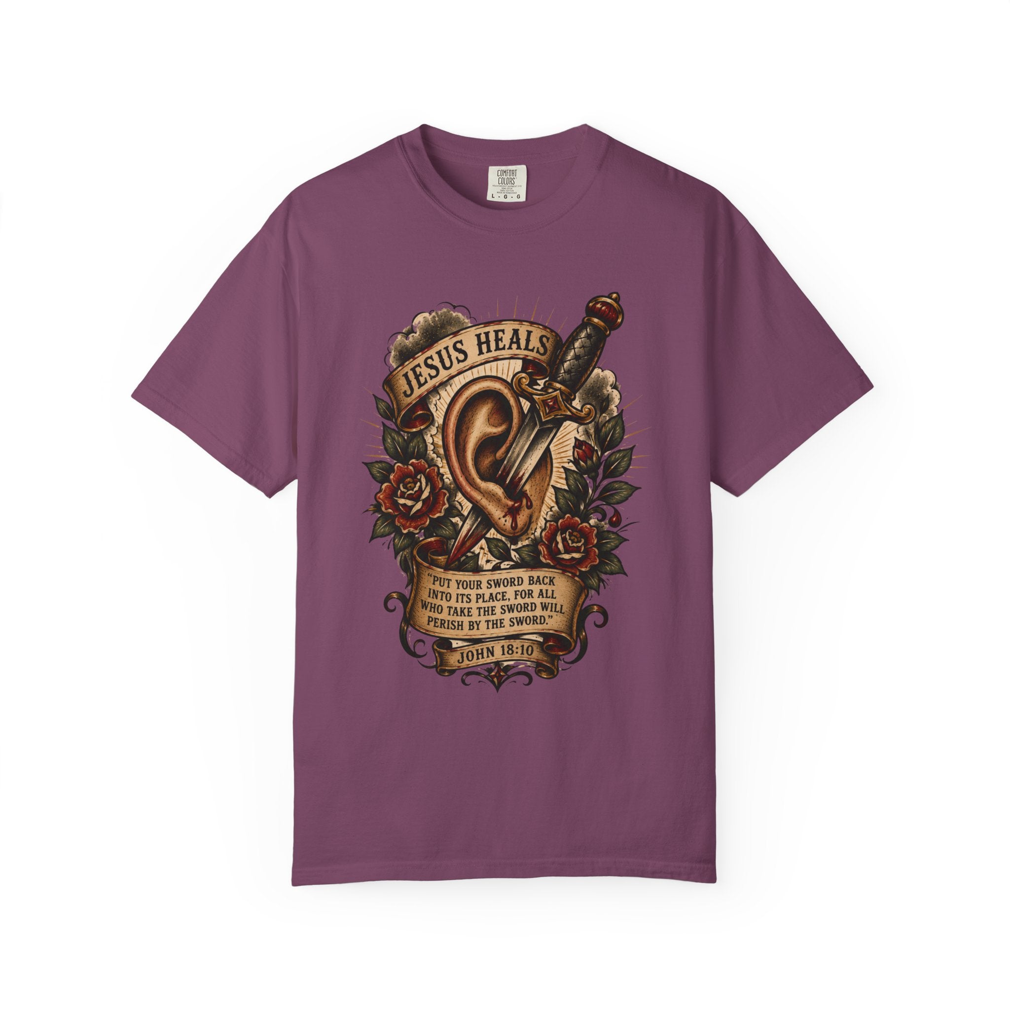 Jesus Heals Tee — Funny Christian Tattoo Shirt