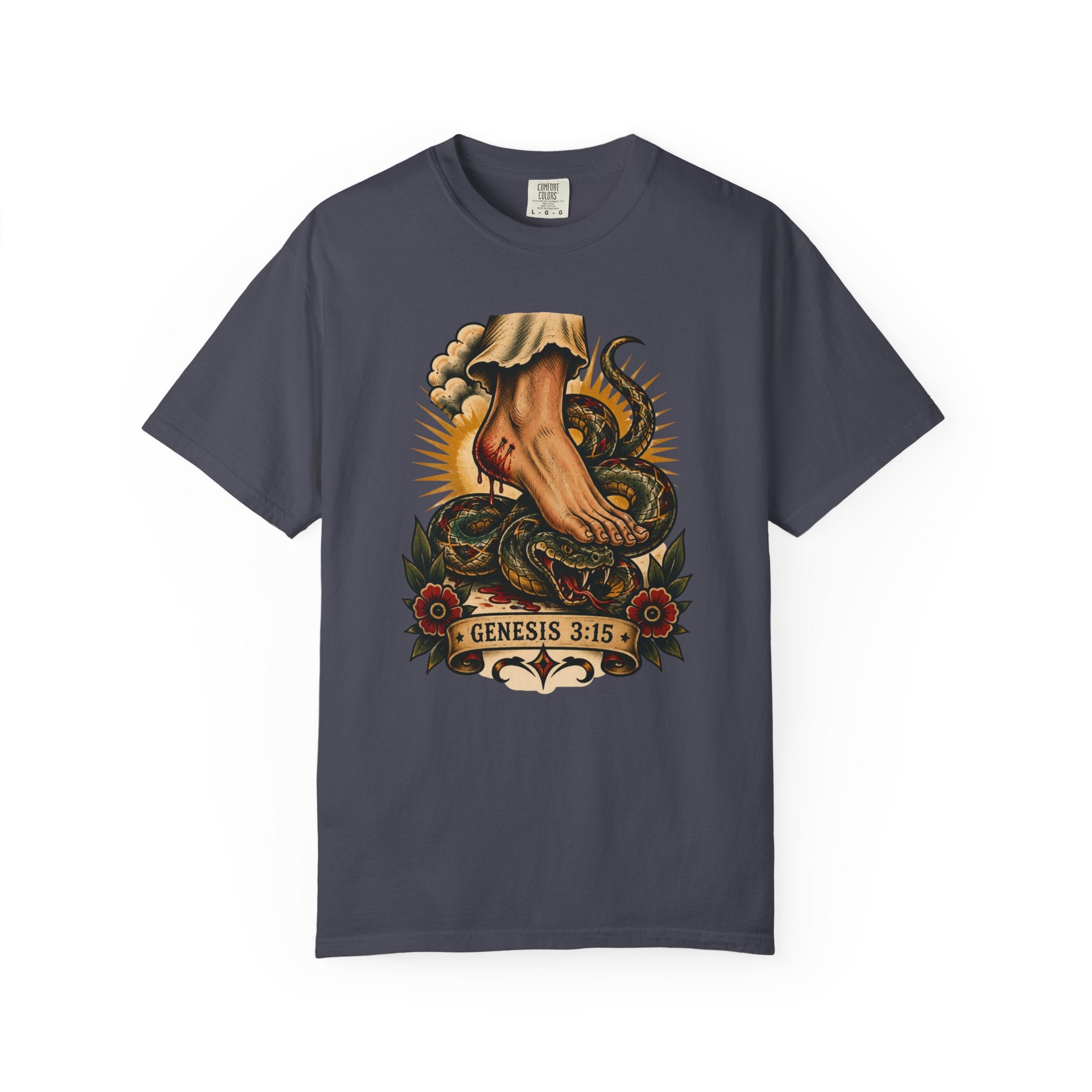 Protoevangelium Genesis 3:15 Tee — Crushed Serpent Comfort Colors T-Shirt