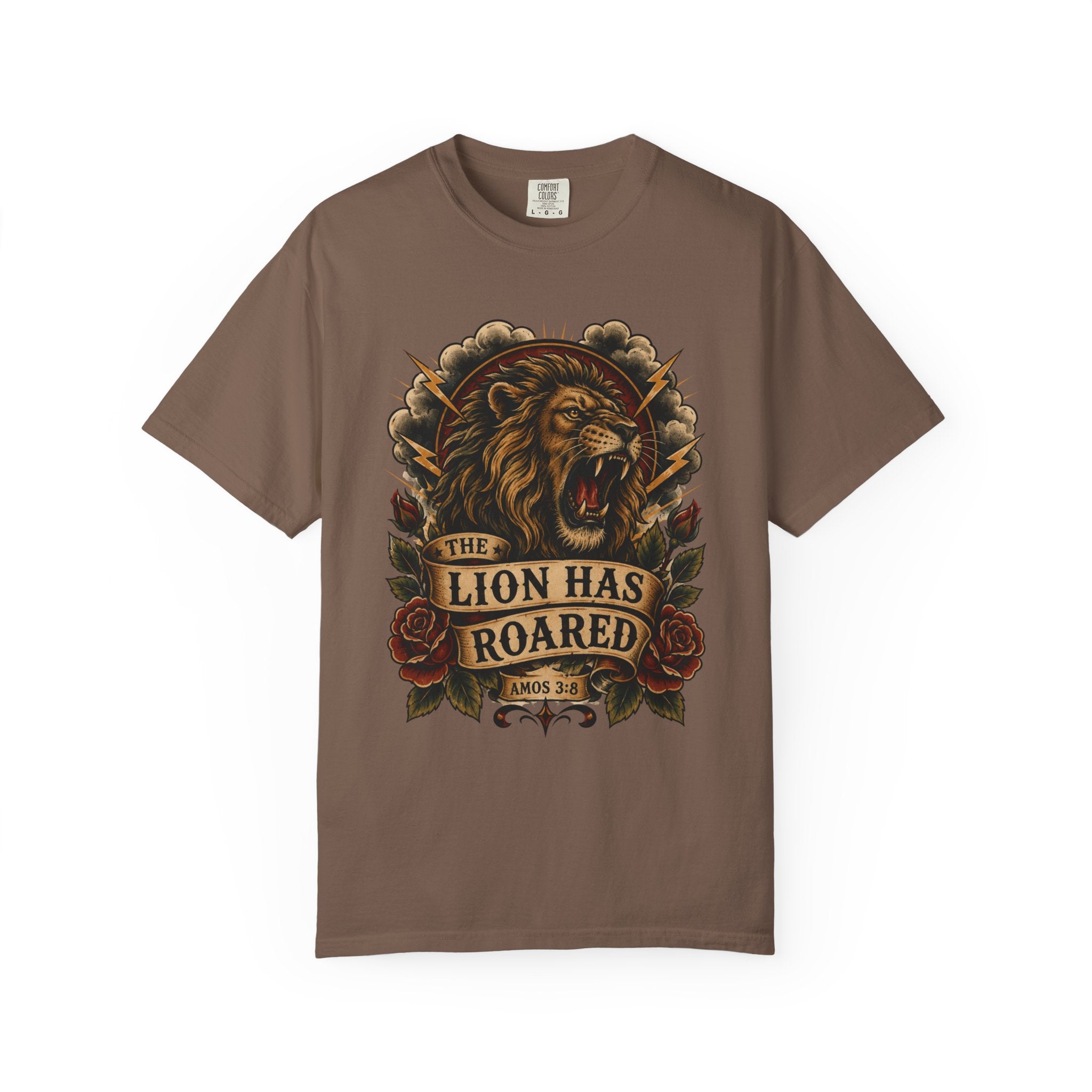 The Lion Has Roared Tee — Lion of Judah Christian Tattoo Shirt