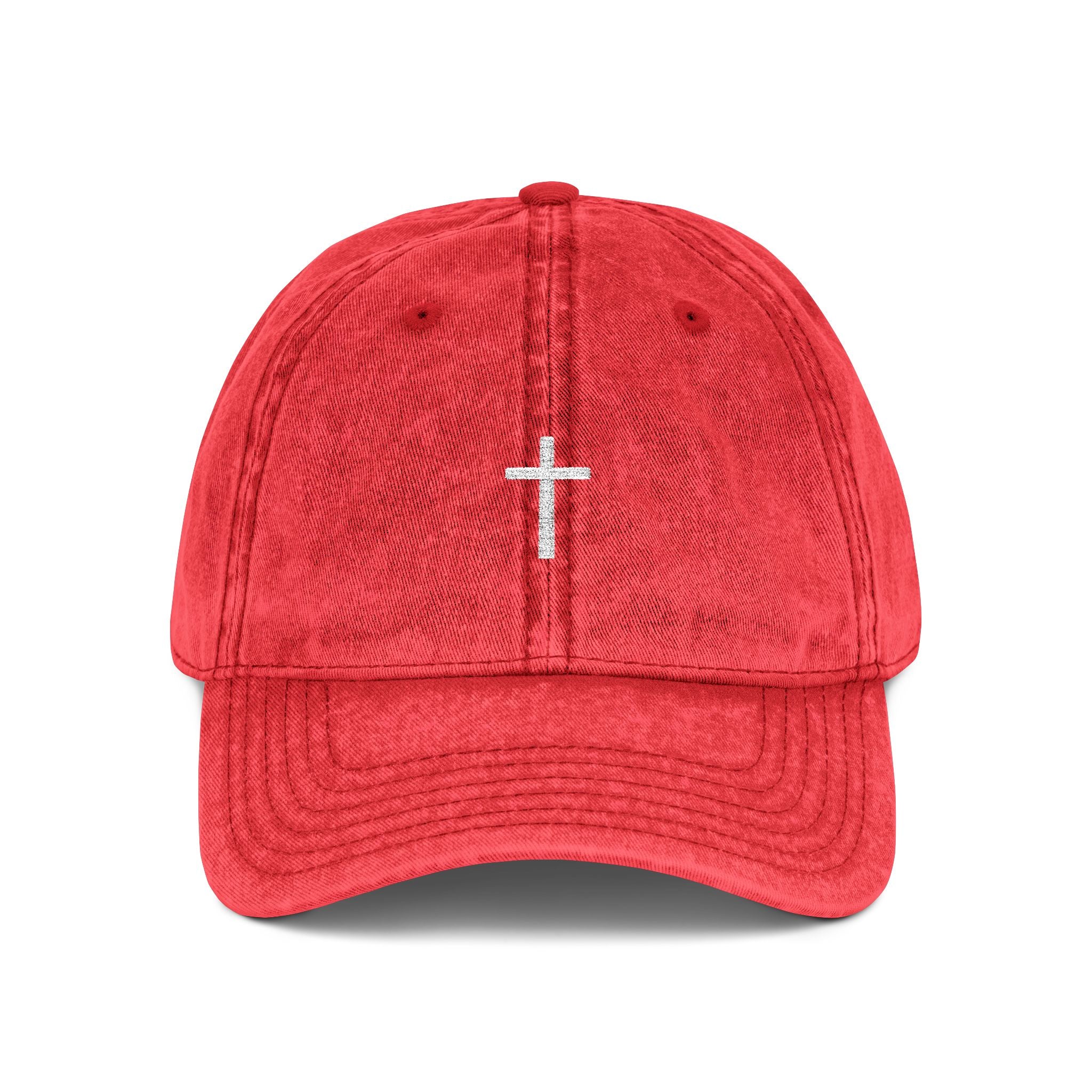 Vintage Cross Dad Hat — Women's Christian Embroidered Cap | Washed Faith Hat