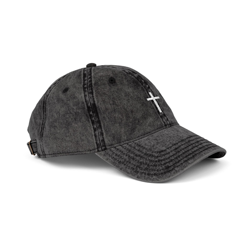 Vintage Cross Dad Hat — Women's Christian Embroidered Cap | Washed Faith Hat