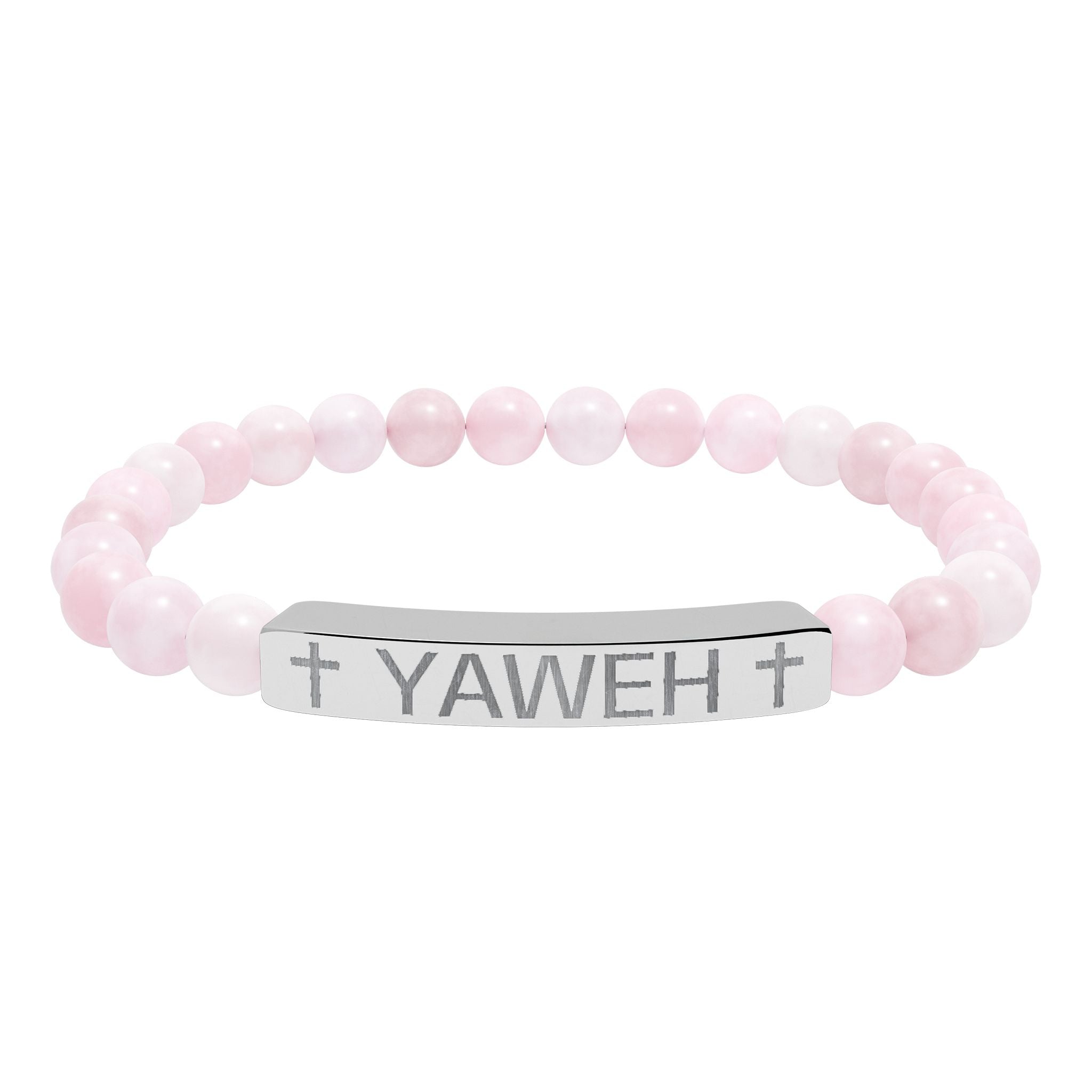 Yaweh Engraved Natural Stone Stretch Bracelet