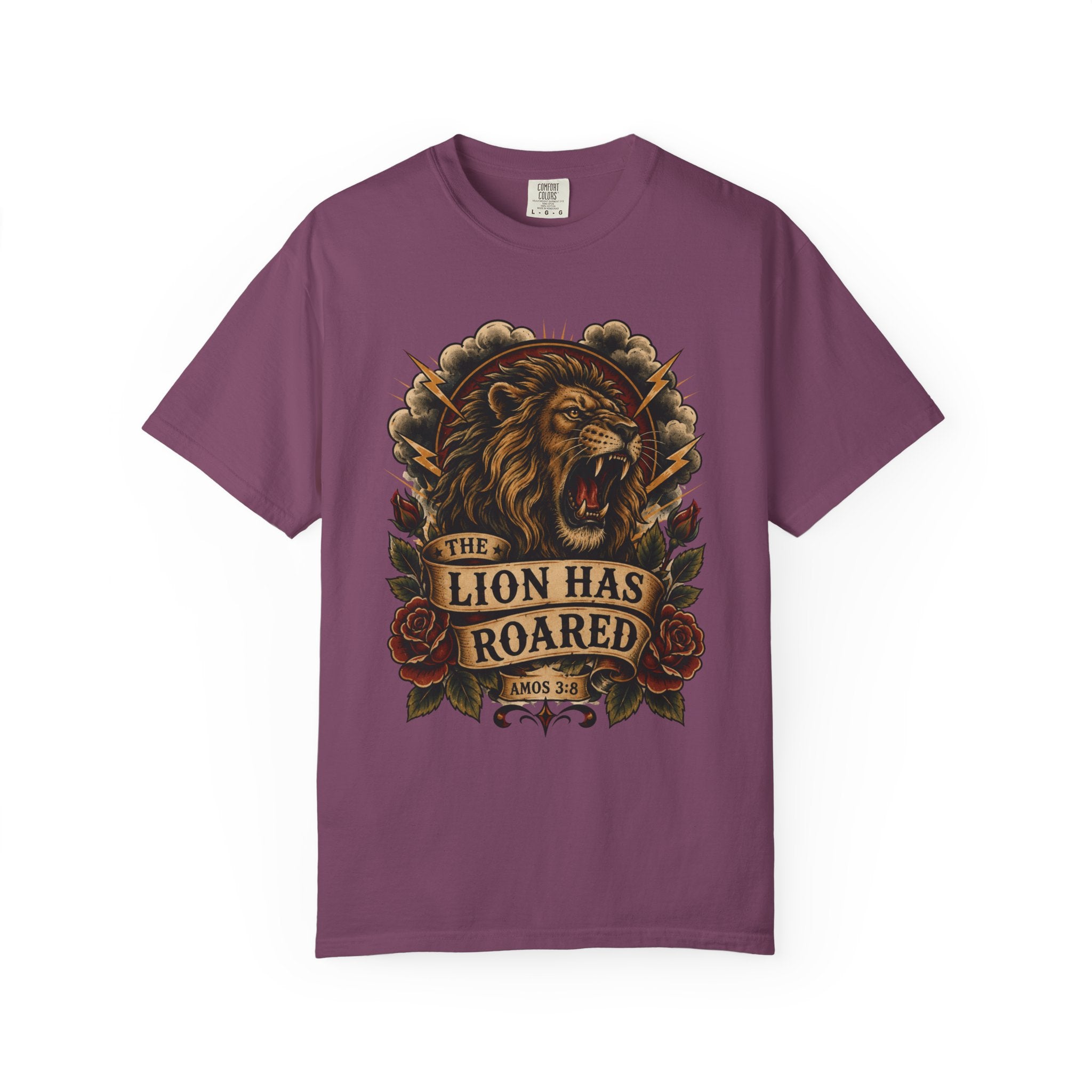 The Lion Has Roared Tee — Lion of Judah Christian Tattoo Shirt