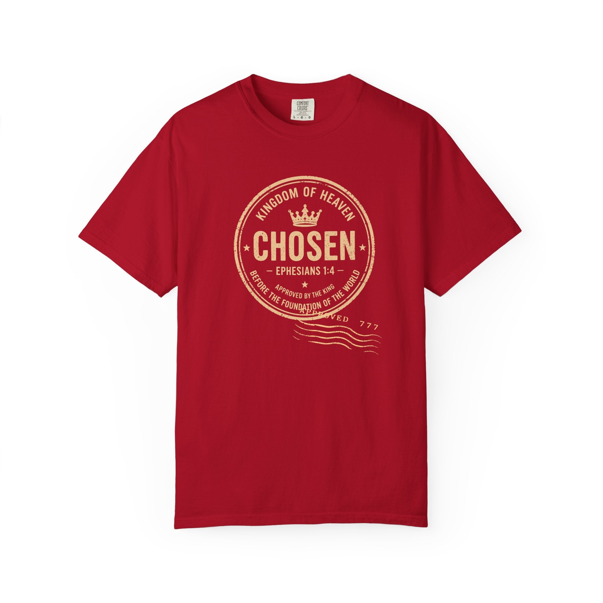Chosen Tee — Ephesians 1:4 Kingdom of Heaven Passport Stamp Comfort Colors T-Shirt