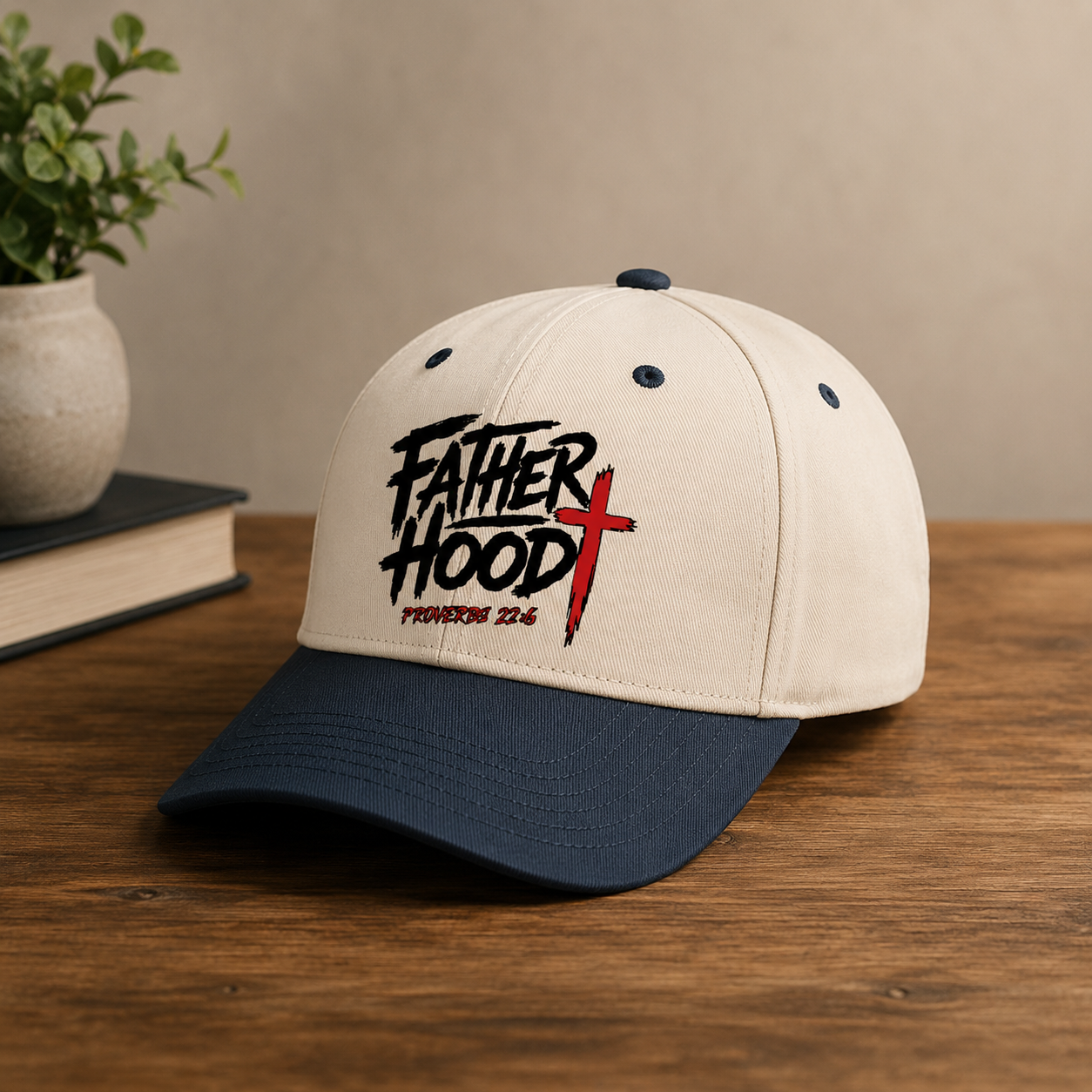 FatherHood Hat — Proverbs 22:6 Christian Dad Snapback Cap