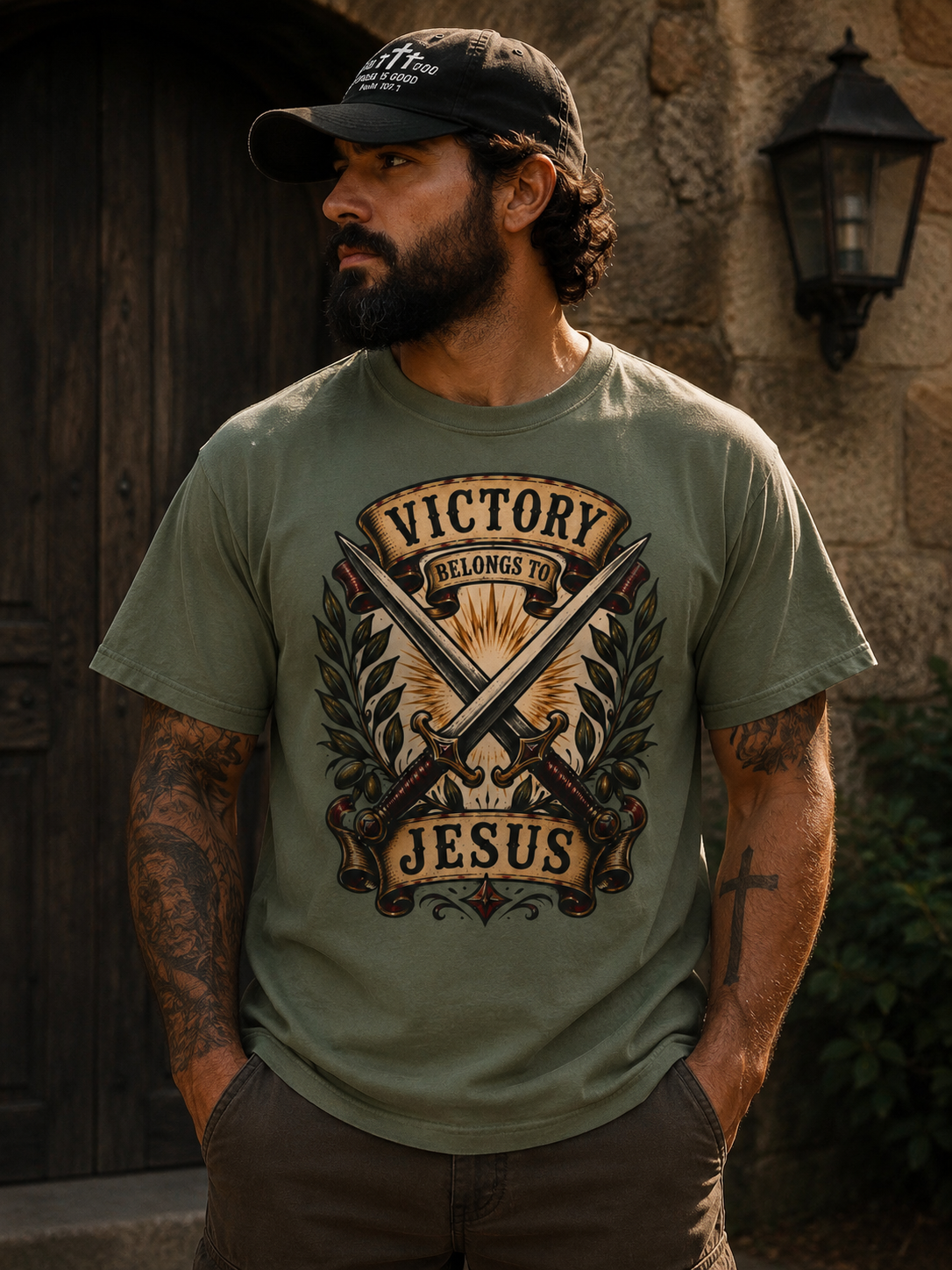 Victory Belongs to Jesus Tee — Christian Tattoo Shirt