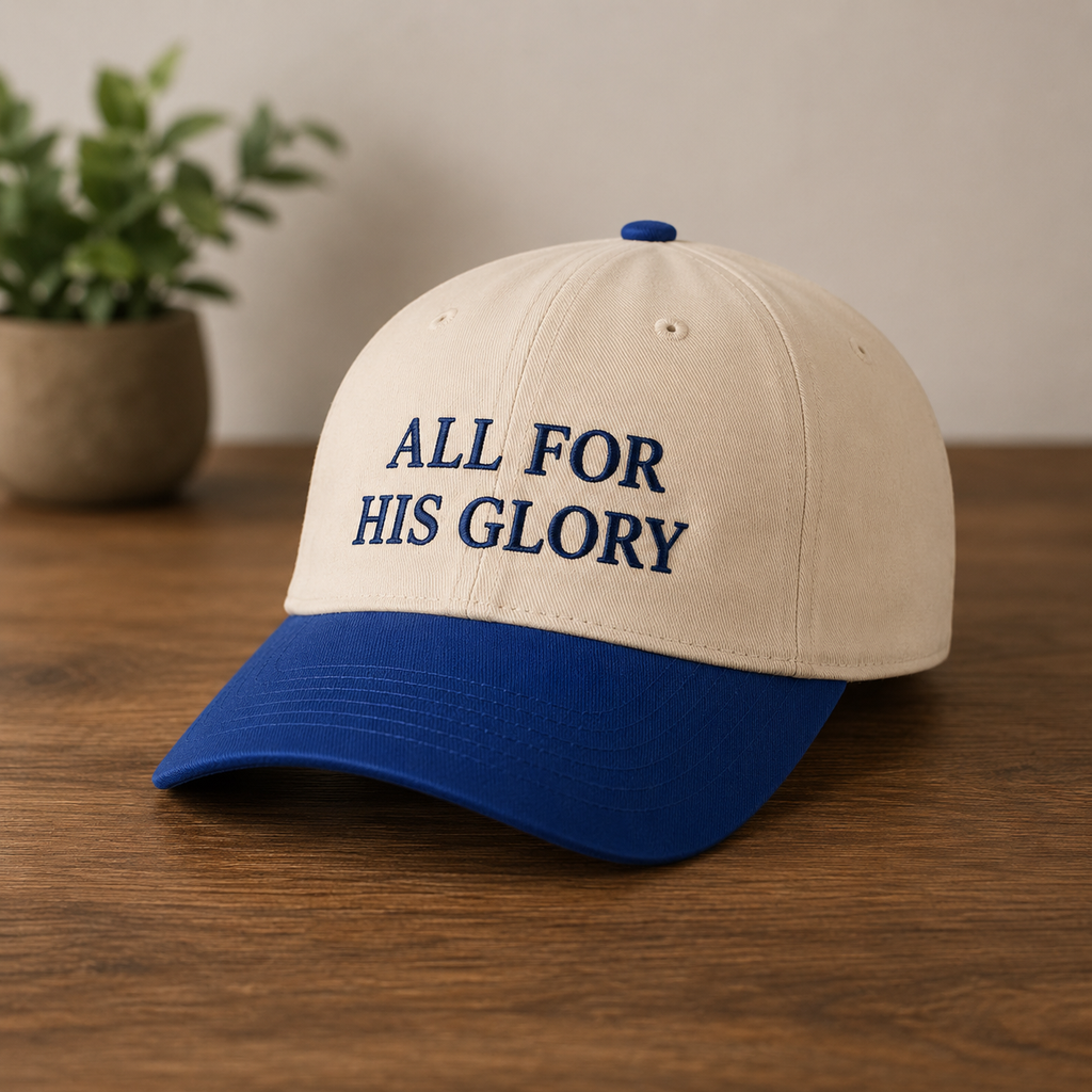 All for His Glory Hat — Christian Embroidered Mid Profile Cap | Loud About God