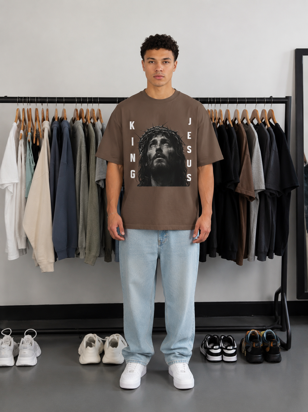 Jesus King T-Shirt — Crown of Thorns Christian Faith Graphic Tee
