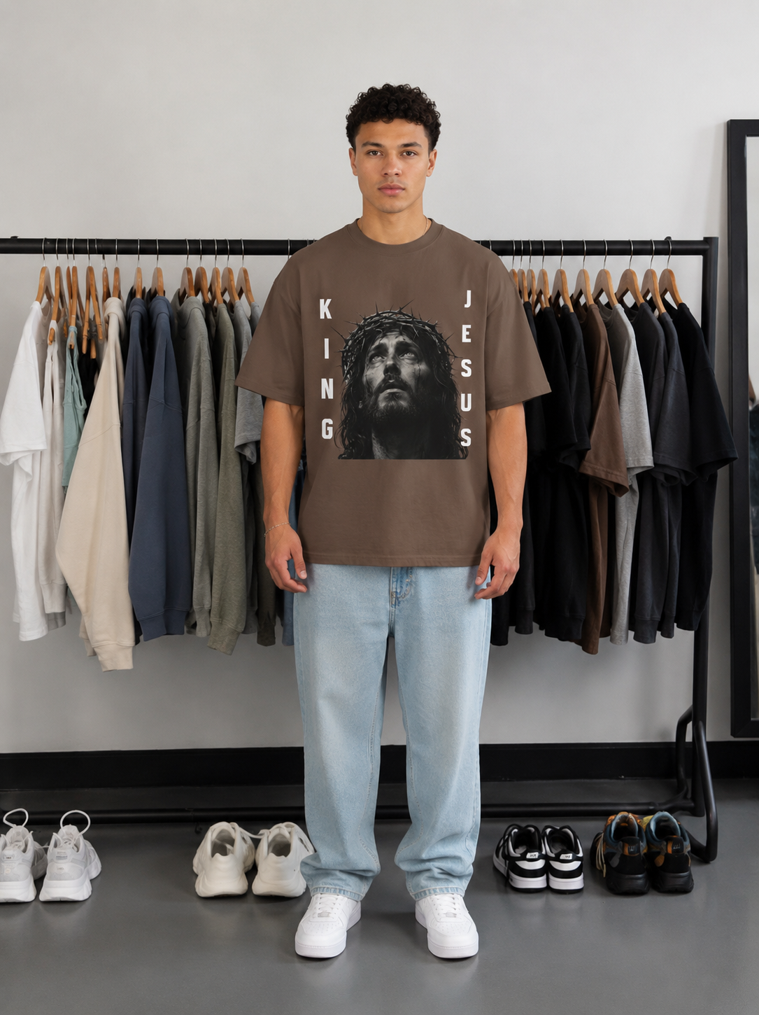 Jesus King T-Shirt — Crown of Thorns Christian Faith Graphic Tee