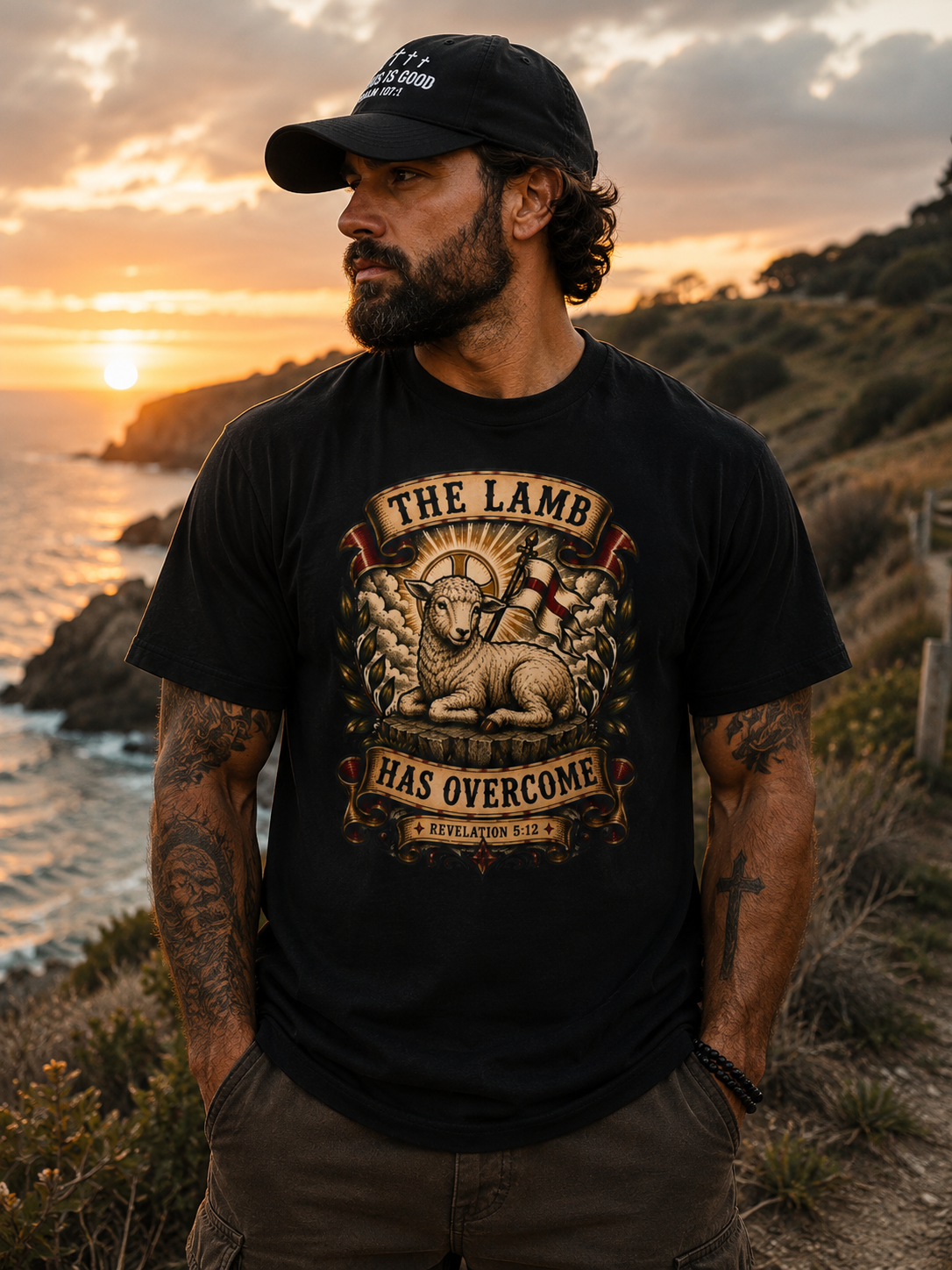 The Lamb Has Overcome Tee — Christian Tattoo Shirt