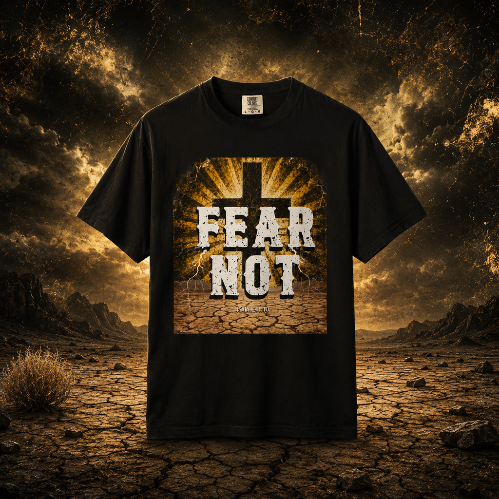 Fear Not Tee — Isaiah 41:10 Distressed Cross Comfort Colors T-Shirt