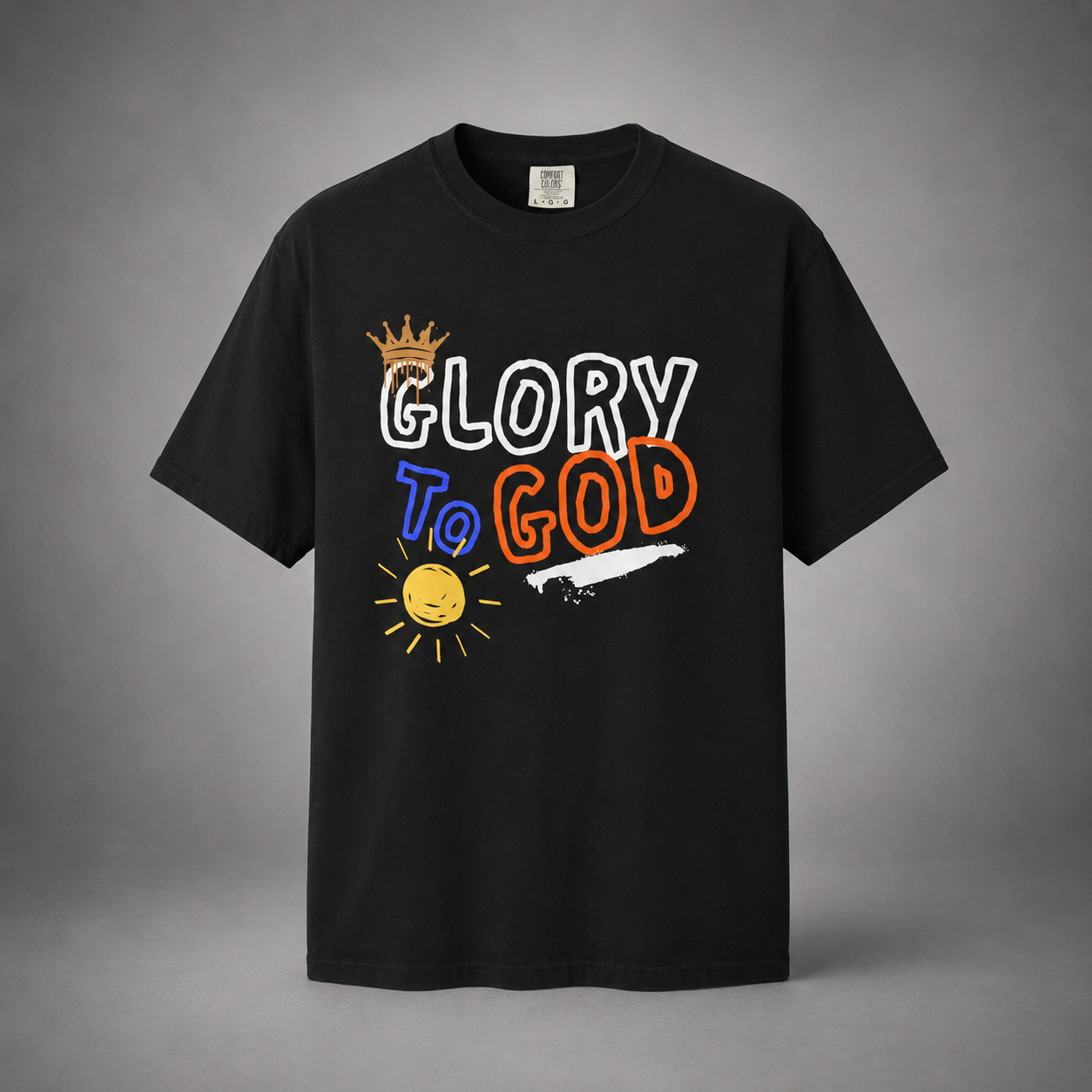 Glory to God T-Shirt — Comfort Colors 1717 Graffiti Christian Tee for Men | Romans 11:36