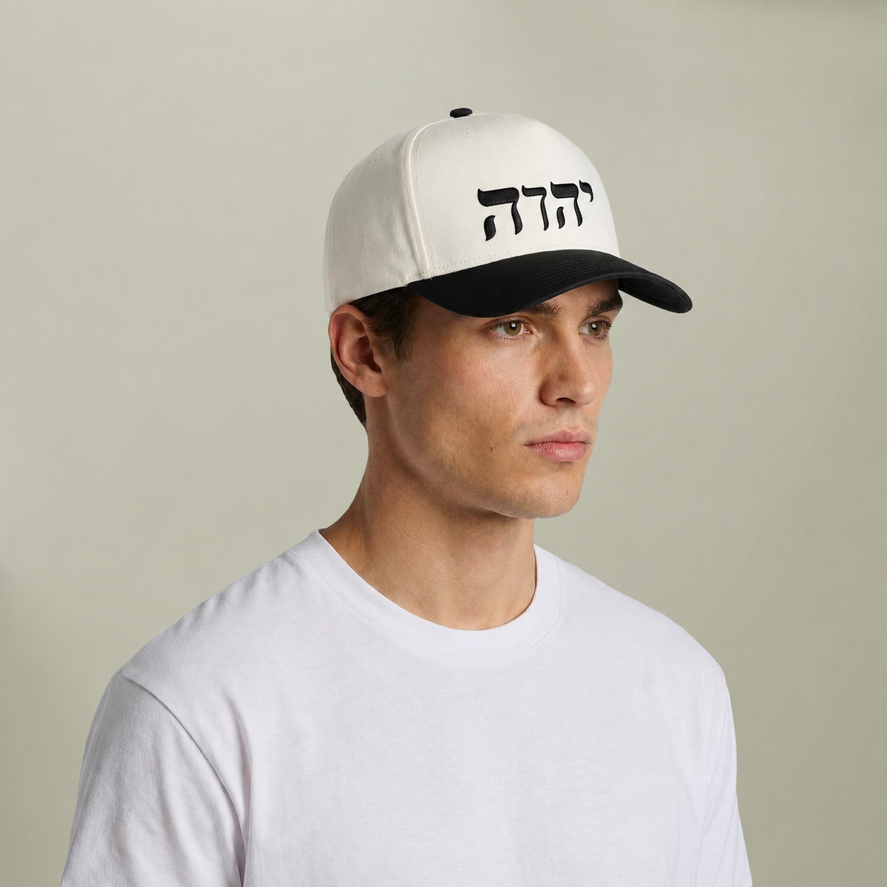 YAHWEH Hebrew Embroidered Hat — Two-Tone Christian Snapback Cap | Name of God Bold Faith Hat