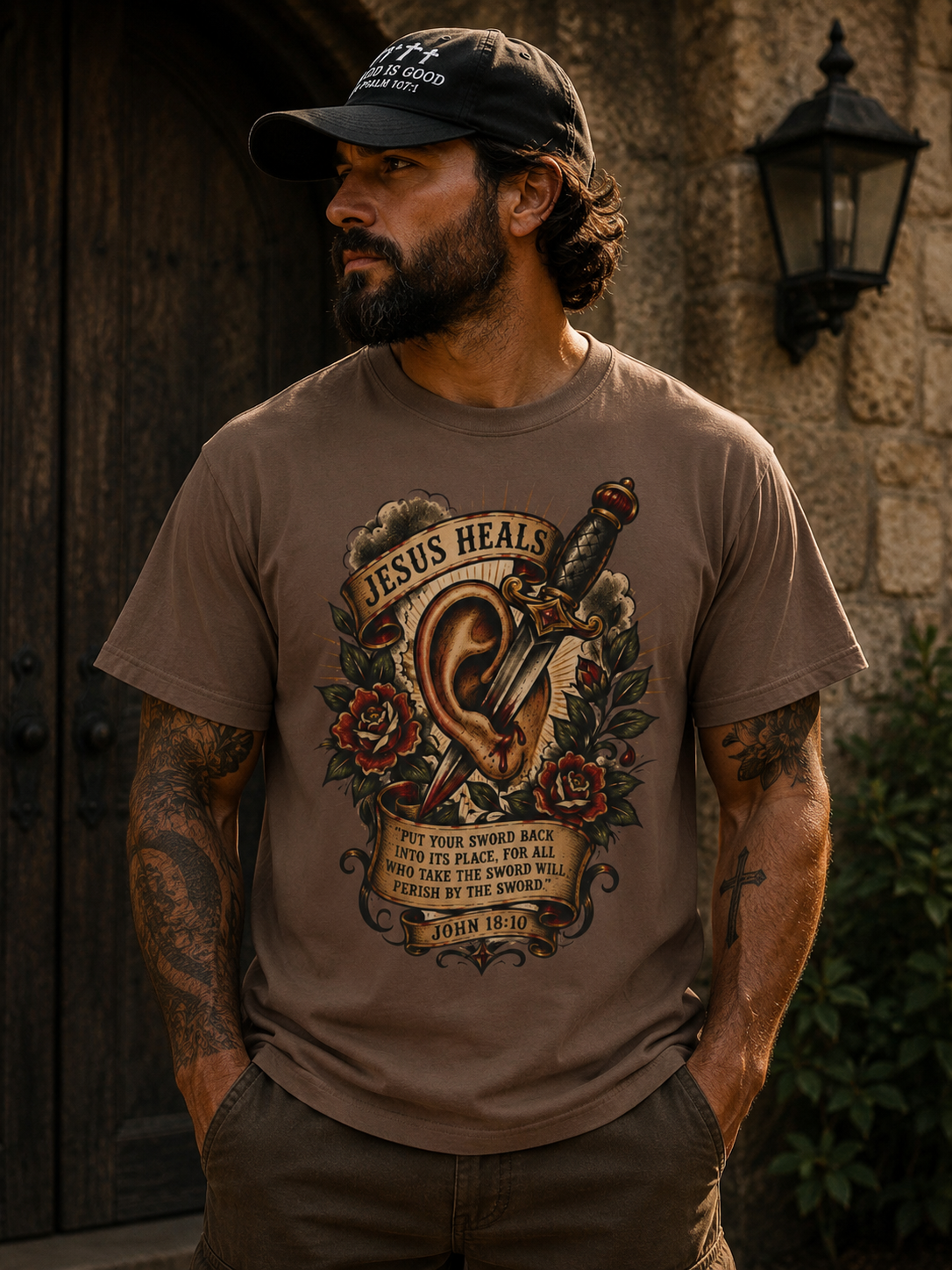 Jesus Heals Tee — Funny Christian Tattoo Shirt