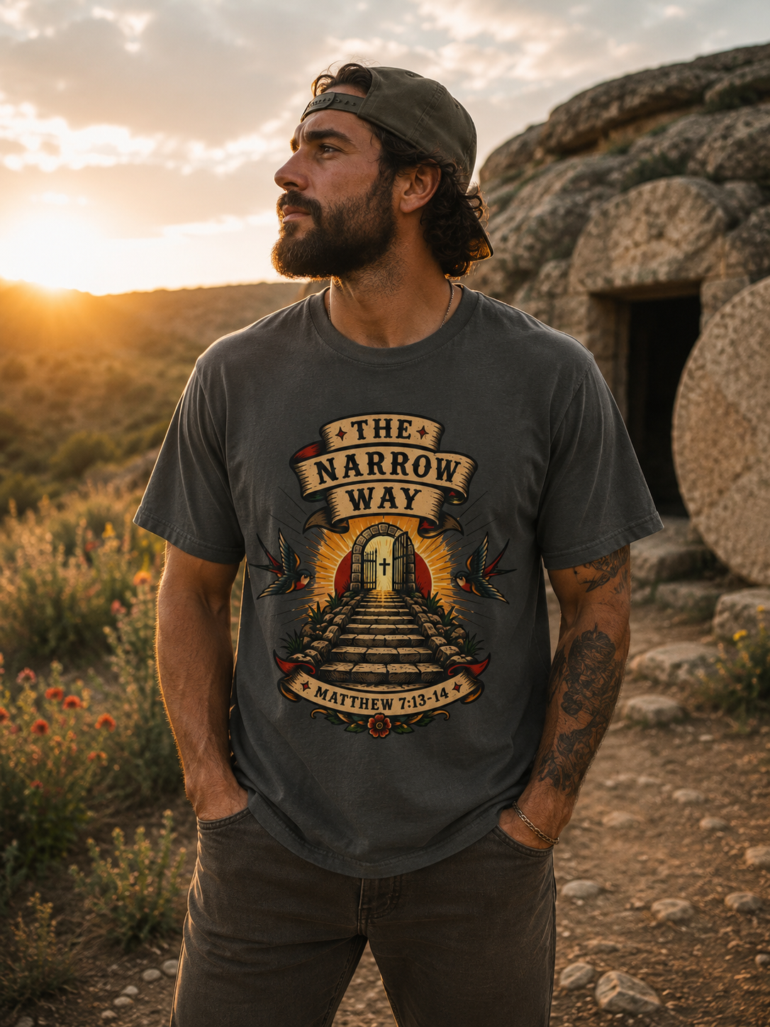 The Narrow Way Tee — Christian Tattoo Shirt